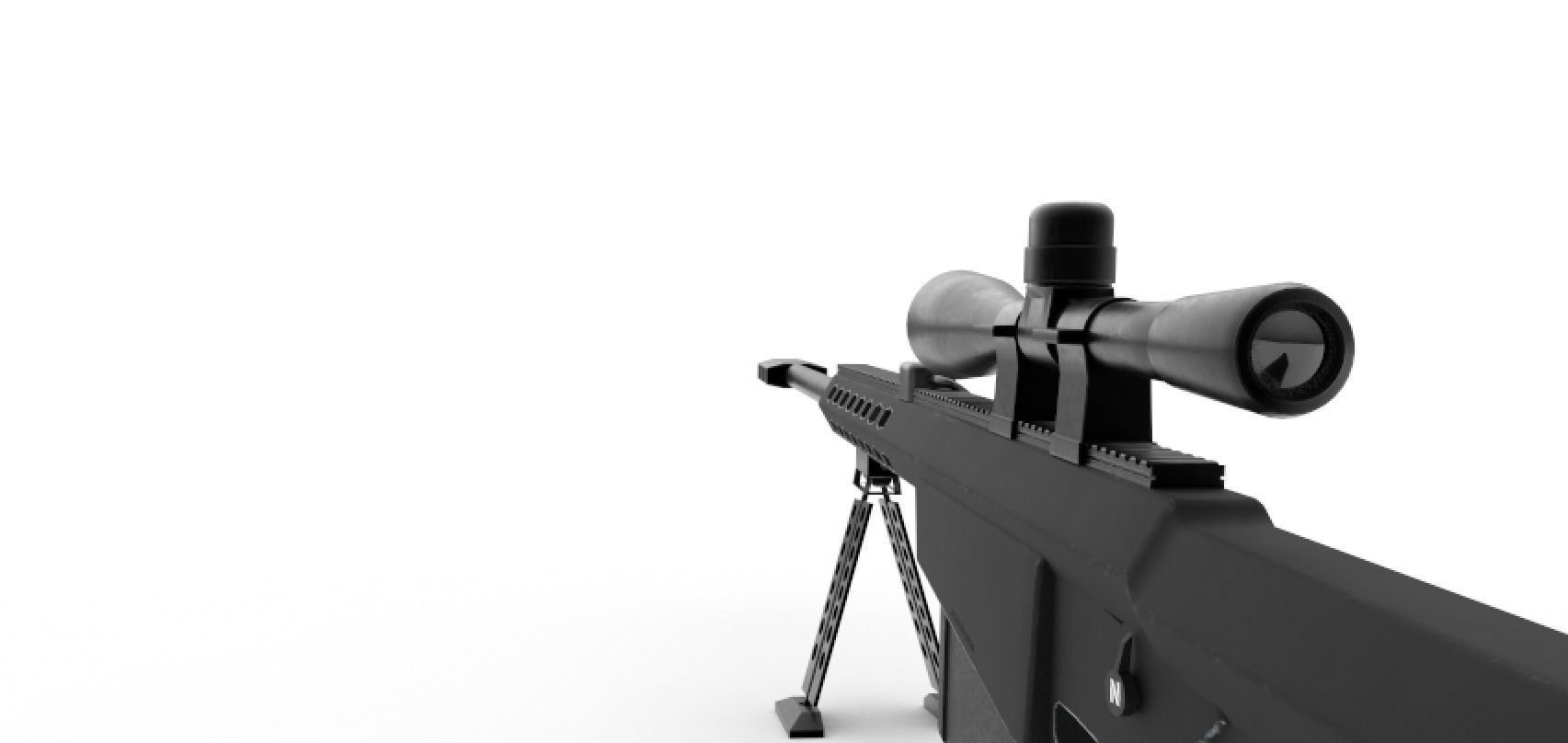 Barrett M82 Sniper Low-poly 3D model_20