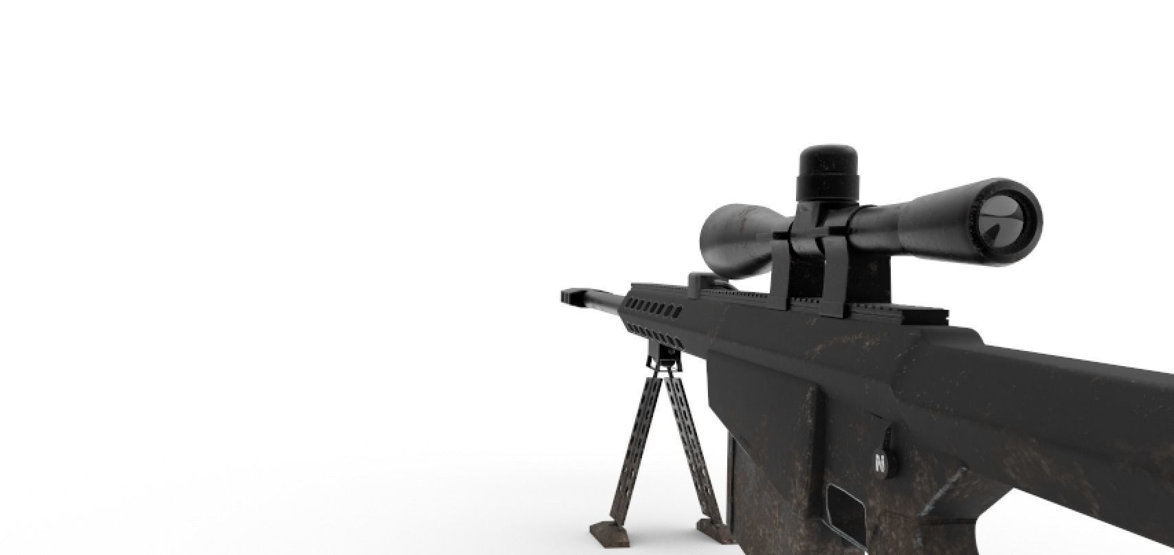 Barrett M82 Sniper Low-poly 3D model_24