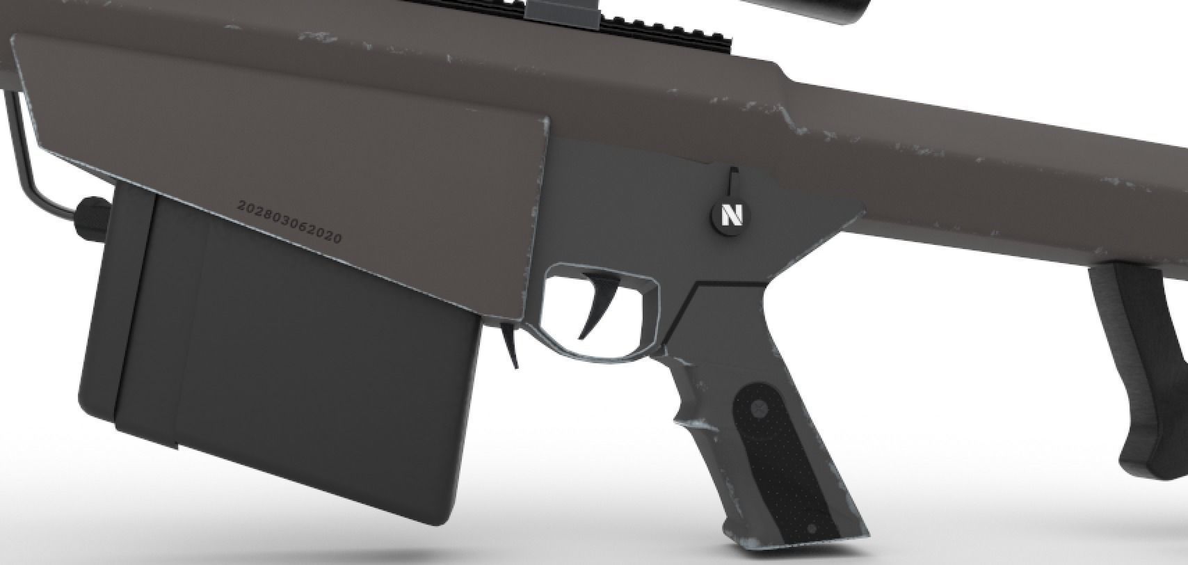 Barrett M82 Sniper Low-poly 3D model_12