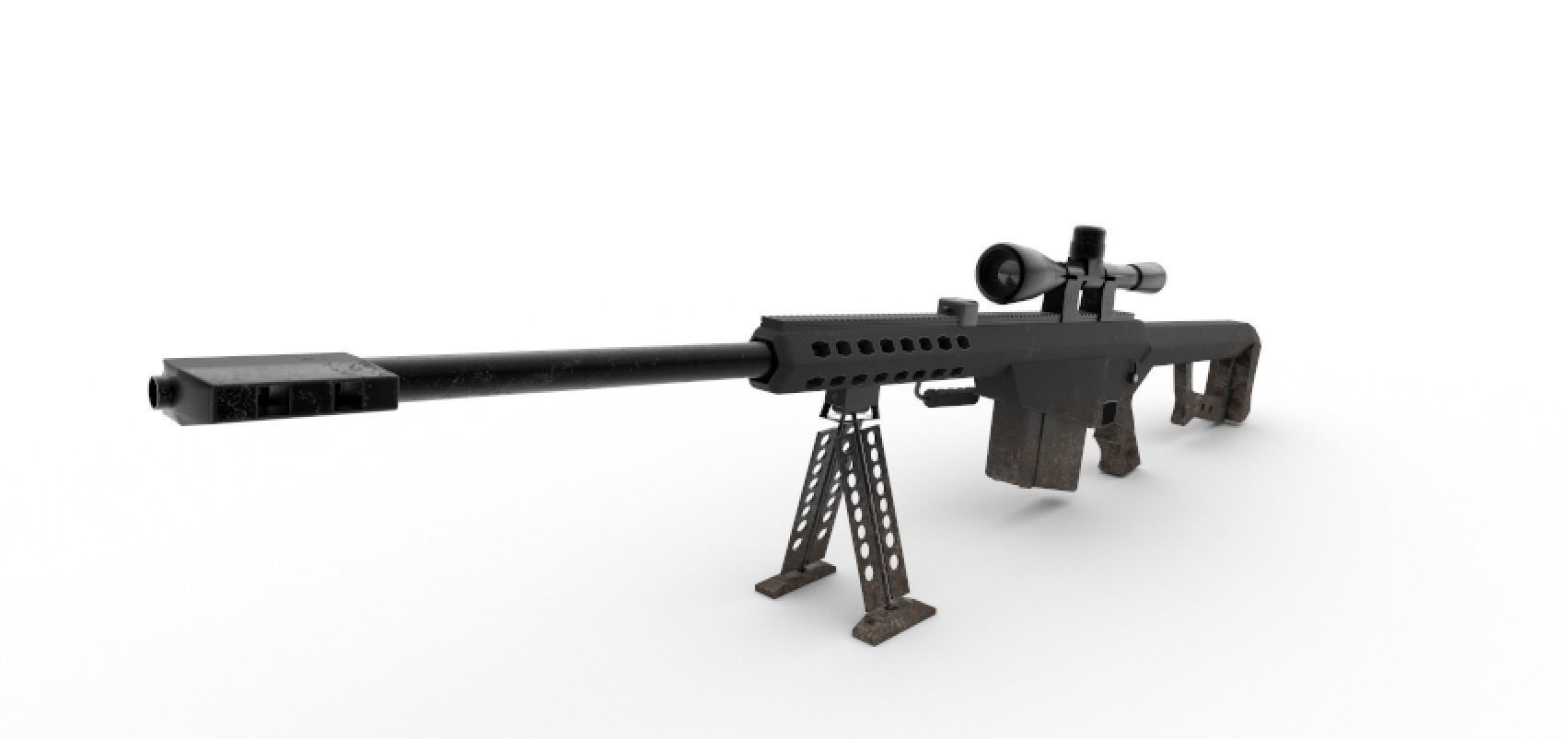 Barrett M82 Sniper Low-poly 3D model_22