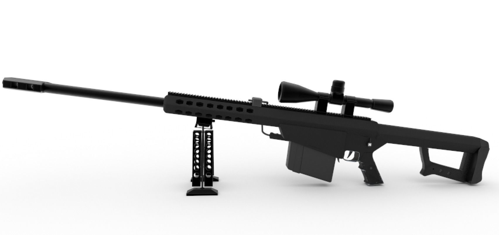 Barrett M82 Sniper Low-poly 3D model_19