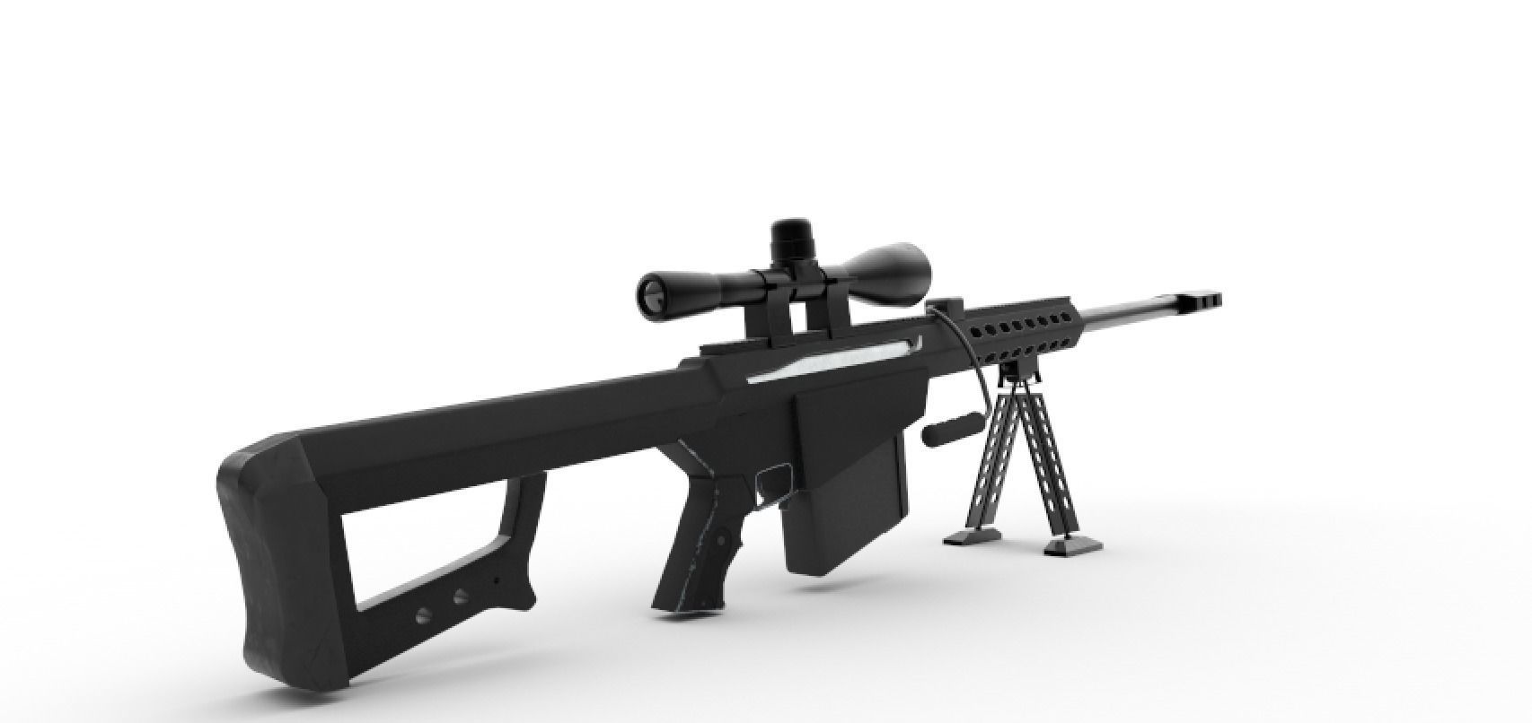 Barrett M82 Sniper Low-poly 3D model_21