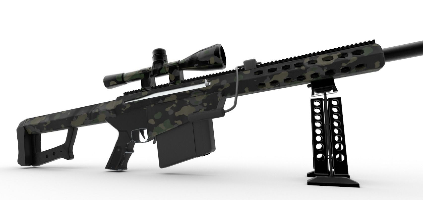 Barrett M82 Sniper Low-poly 3D model_31