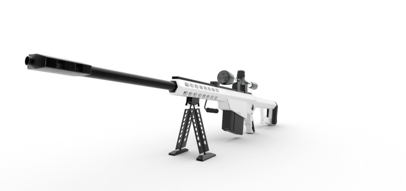 Barrett M82 Sniper Low-poly 3D model_25