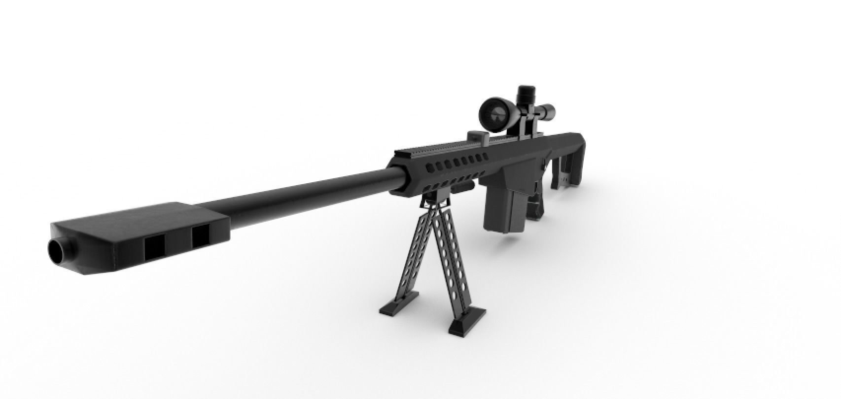 Barrett M82 Sniper Low-poly 3D model_18