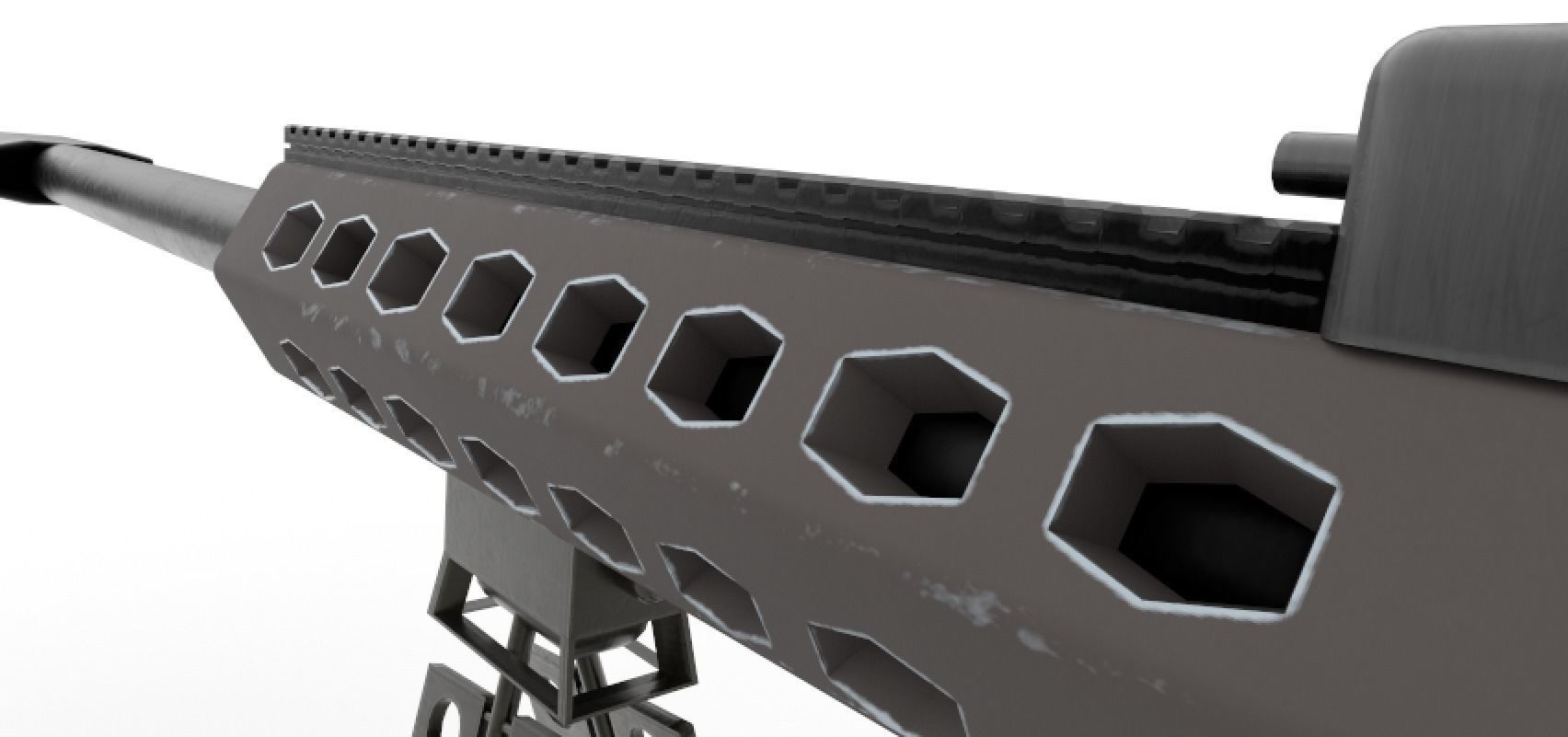 Barrett M82 Sniper Low-poly 3D model_14