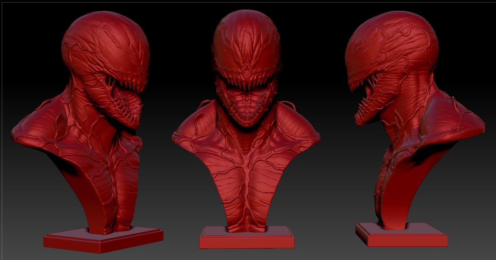 Carnage bust  3D print model_4