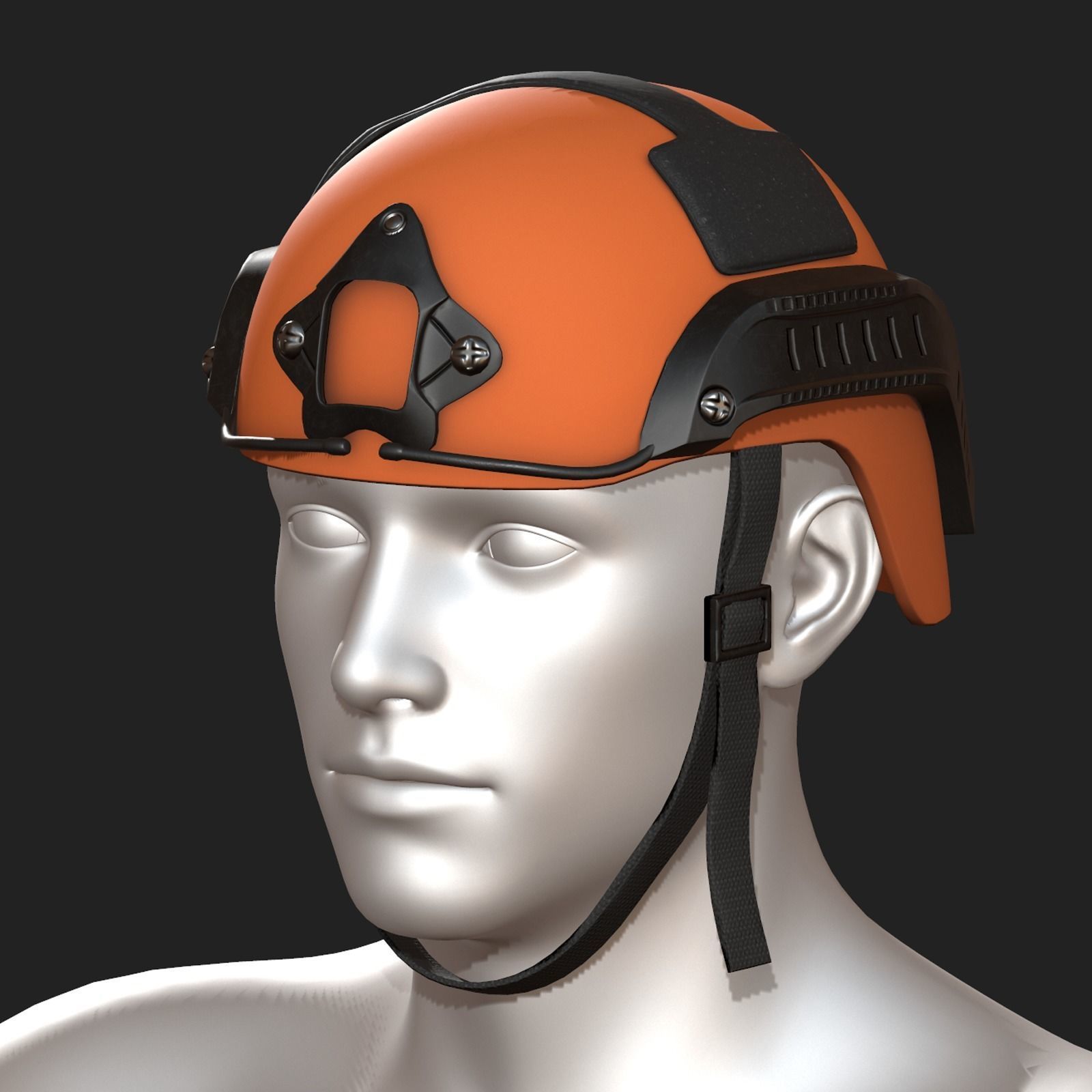 Helmet military combat armor scifi Low-poly 3D model_9