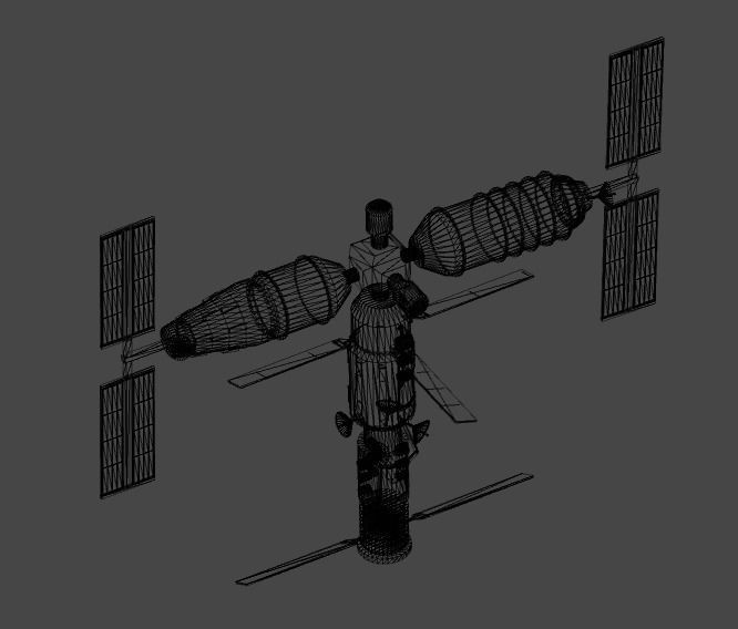 Cartoon Simple Space Station 3D model_6