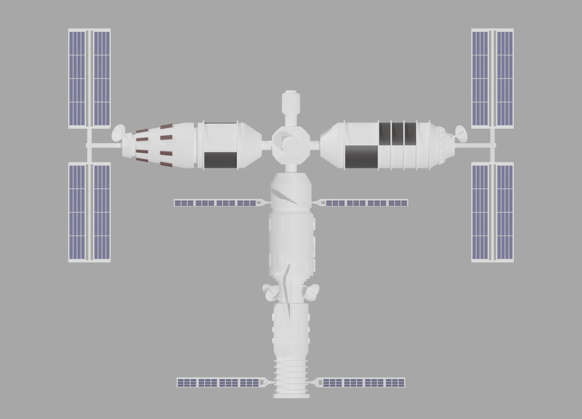 Cartoon Simple Space Station 3D model_1