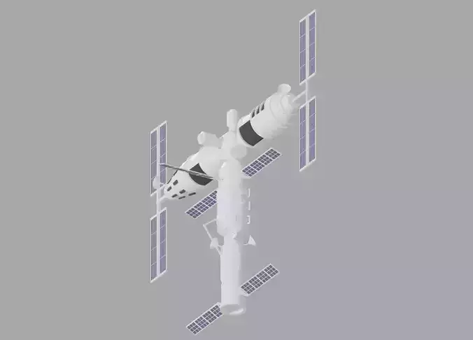 Cartoon Simple Space Station