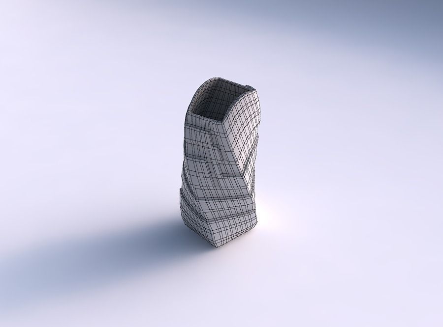 Vase twisted arc quadratic with sharp ribbons 3D print model_5