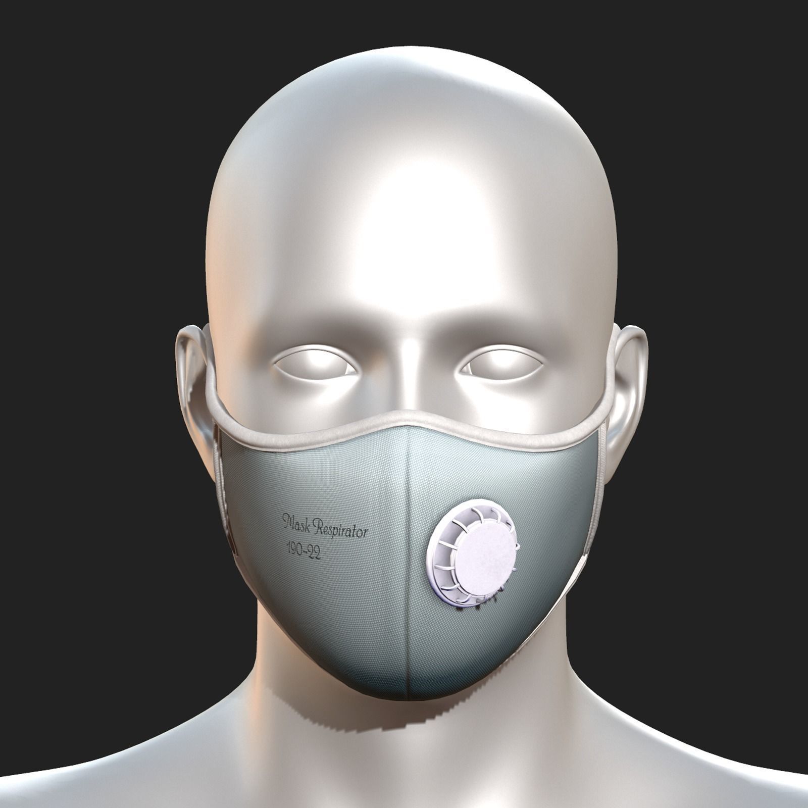 Gas mask protection futuristic technology respirator Low-poly 3D model_2