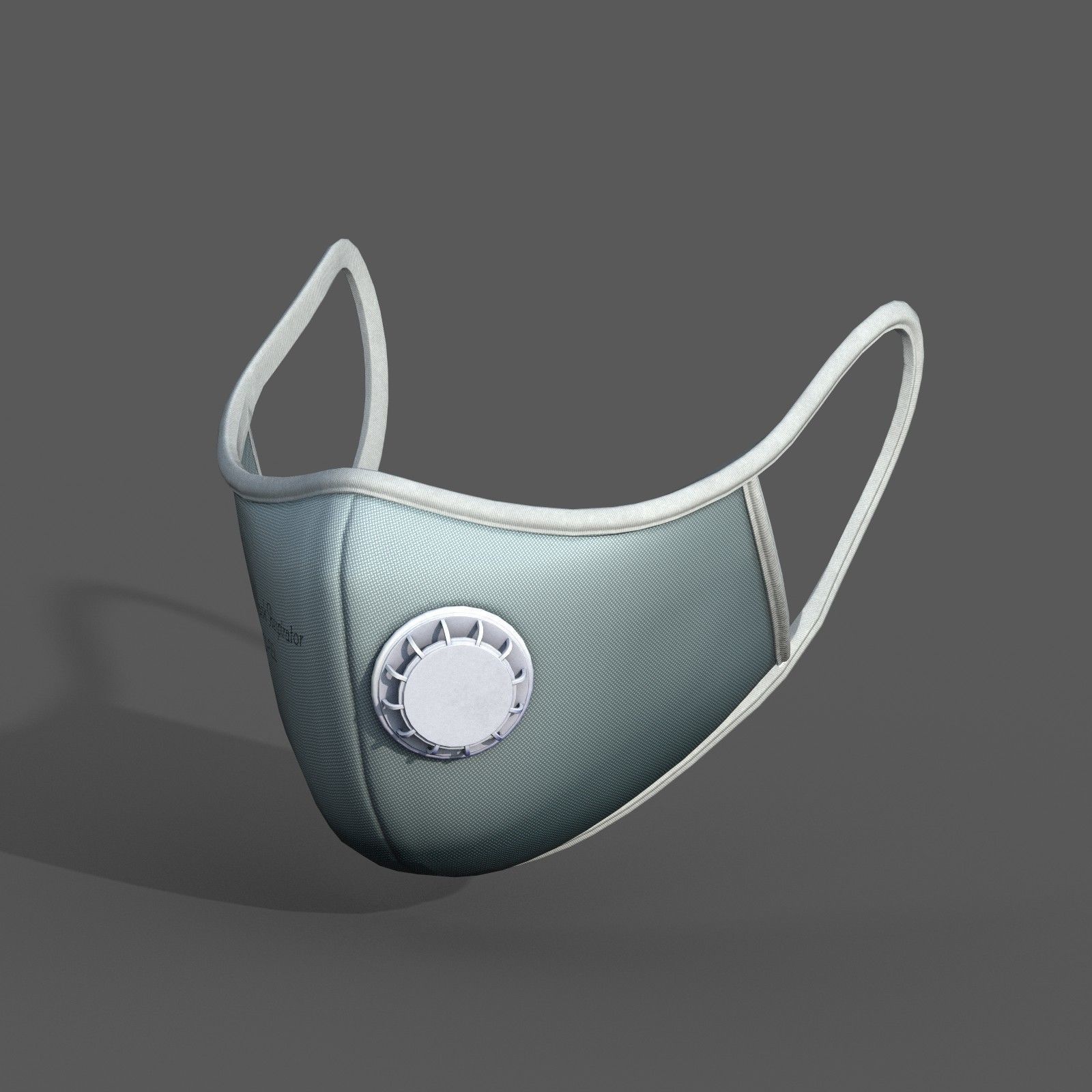 Gas mask protection futuristic technology respirator Low-poly 3D model_5