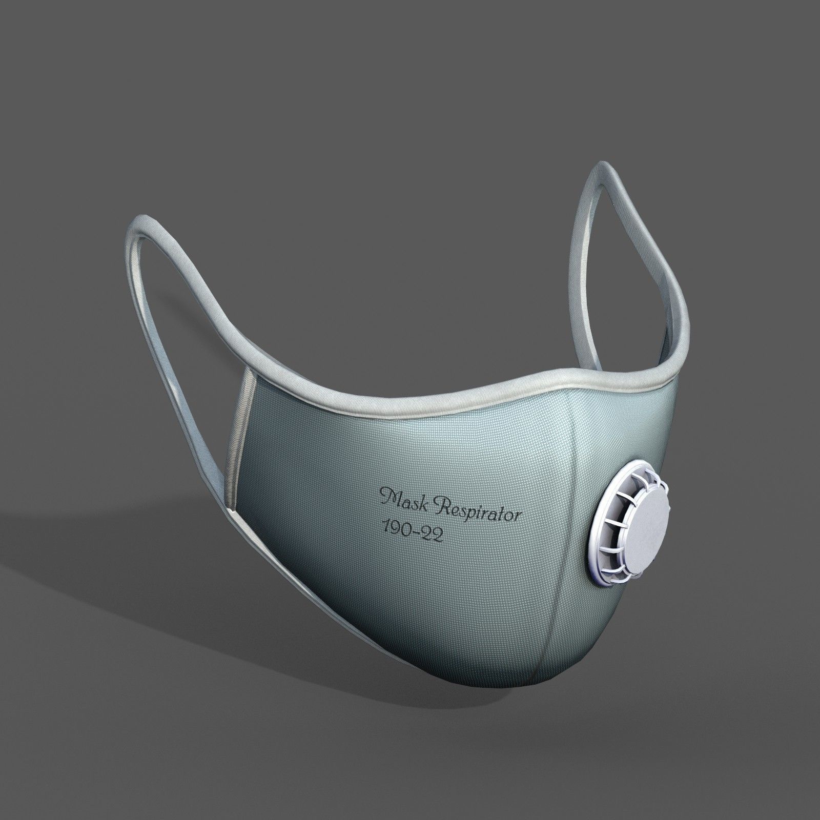 Gas mask protection futuristic technology respirator Low-poly 3D model_9