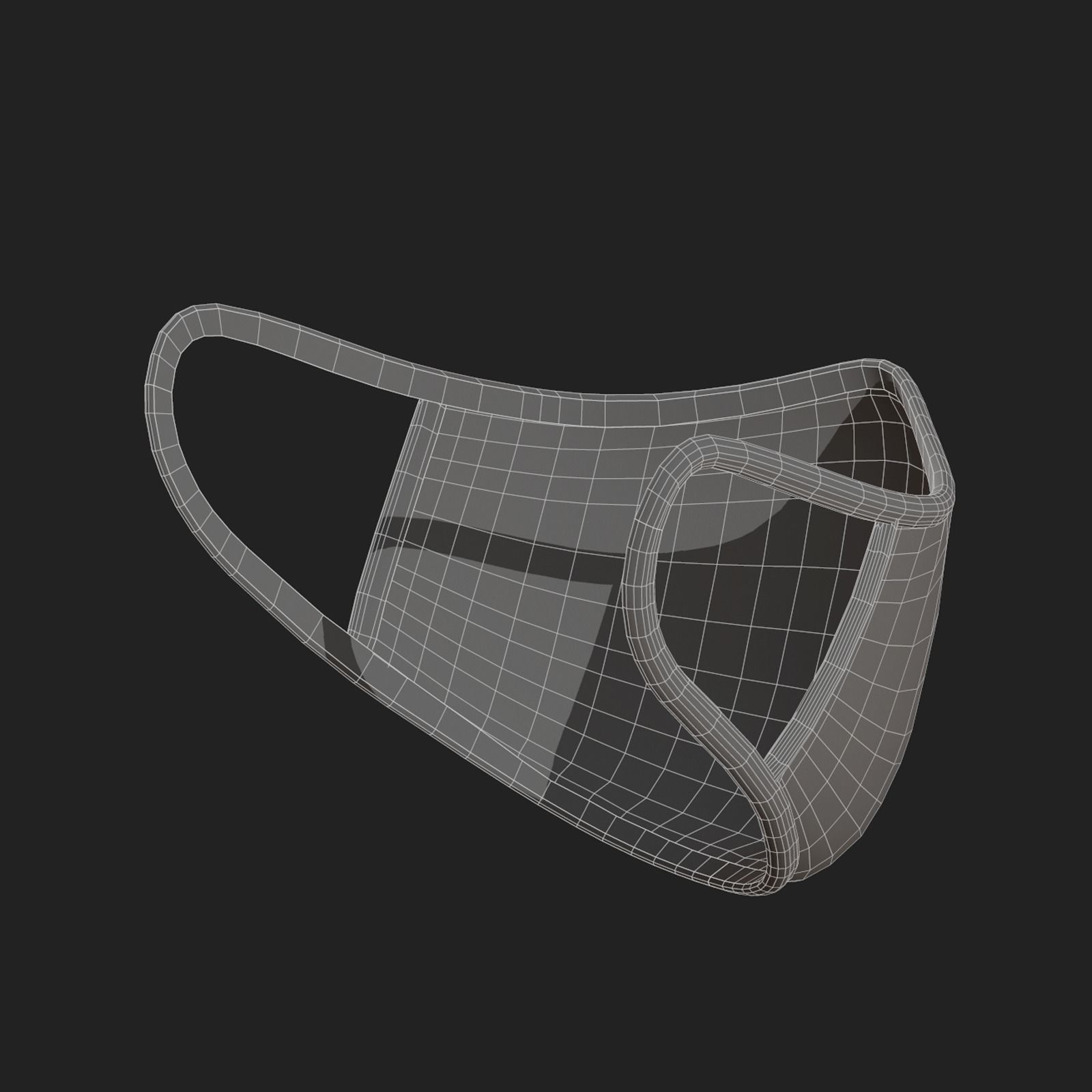 Gas mask protection futuristic technology respirator Low-poly 3D model_12