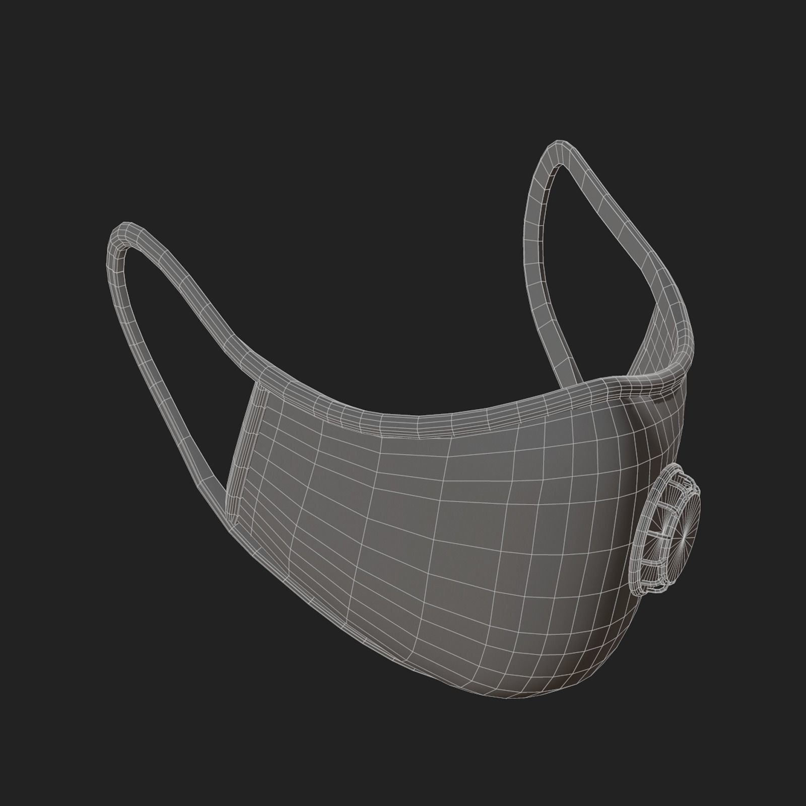 Gas mask protection futuristic technology respirator Low-poly 3D model_10