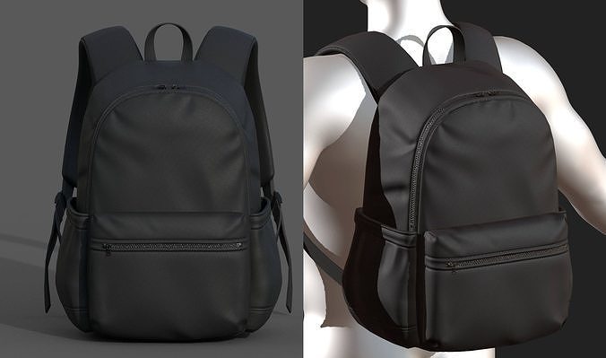 Backpack bag baggage Color 3d low poly  Low-poly 3D model