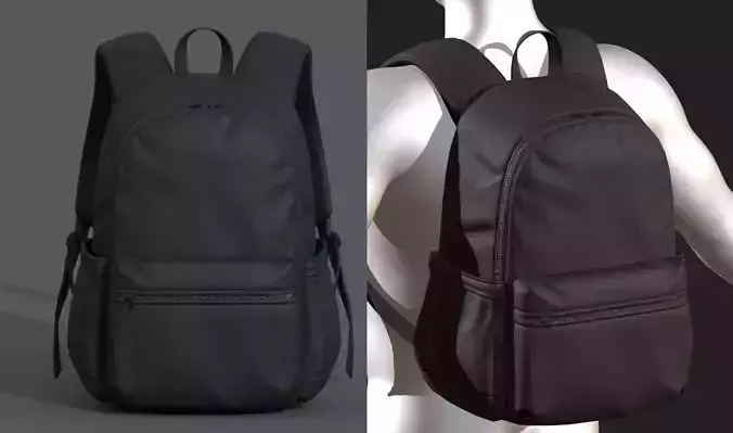 Backpack bag baggage Color 3d low poly  Low-poly 3D model