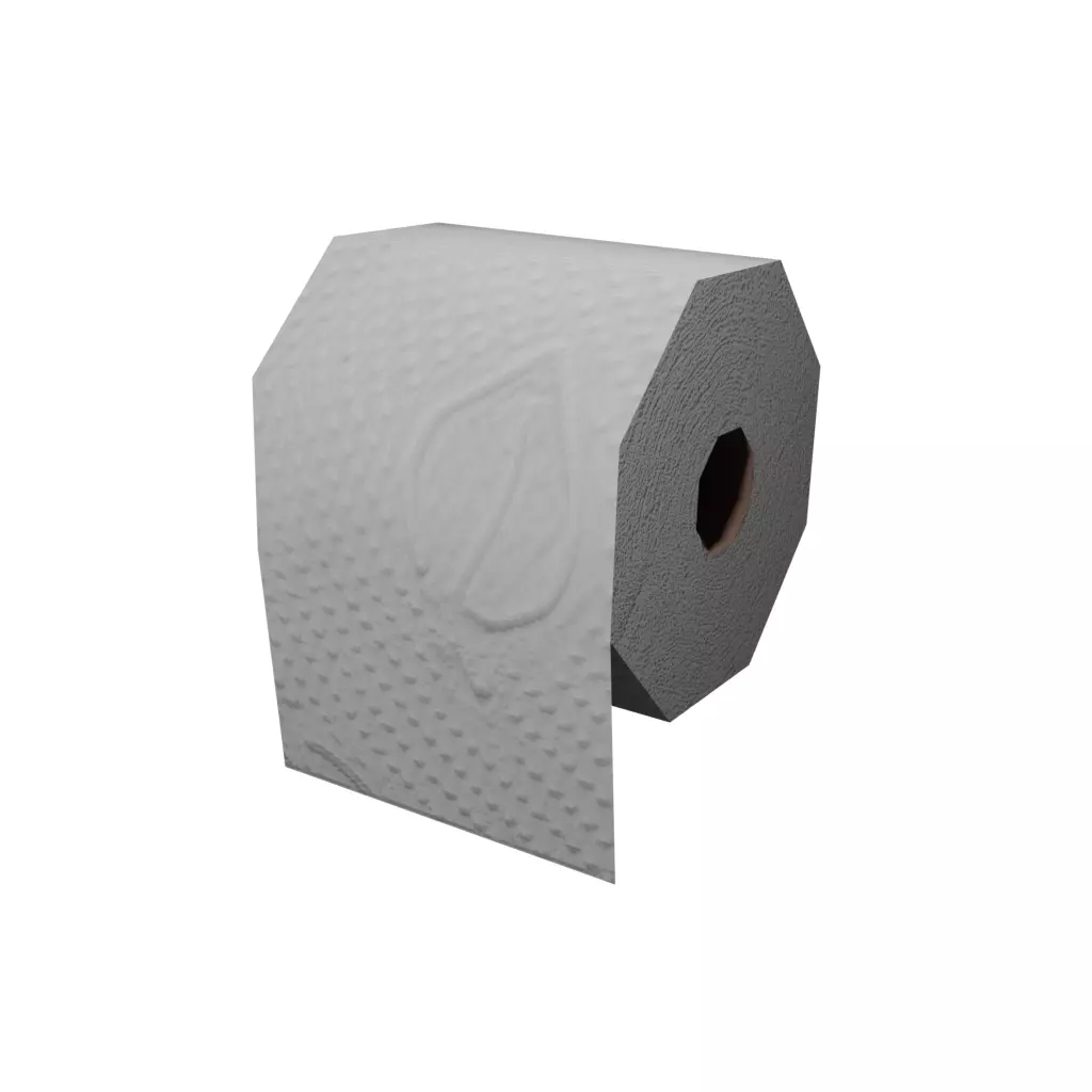 Low poly toilet paper roll UV-unwrapped and textured Free low-poly 3D model