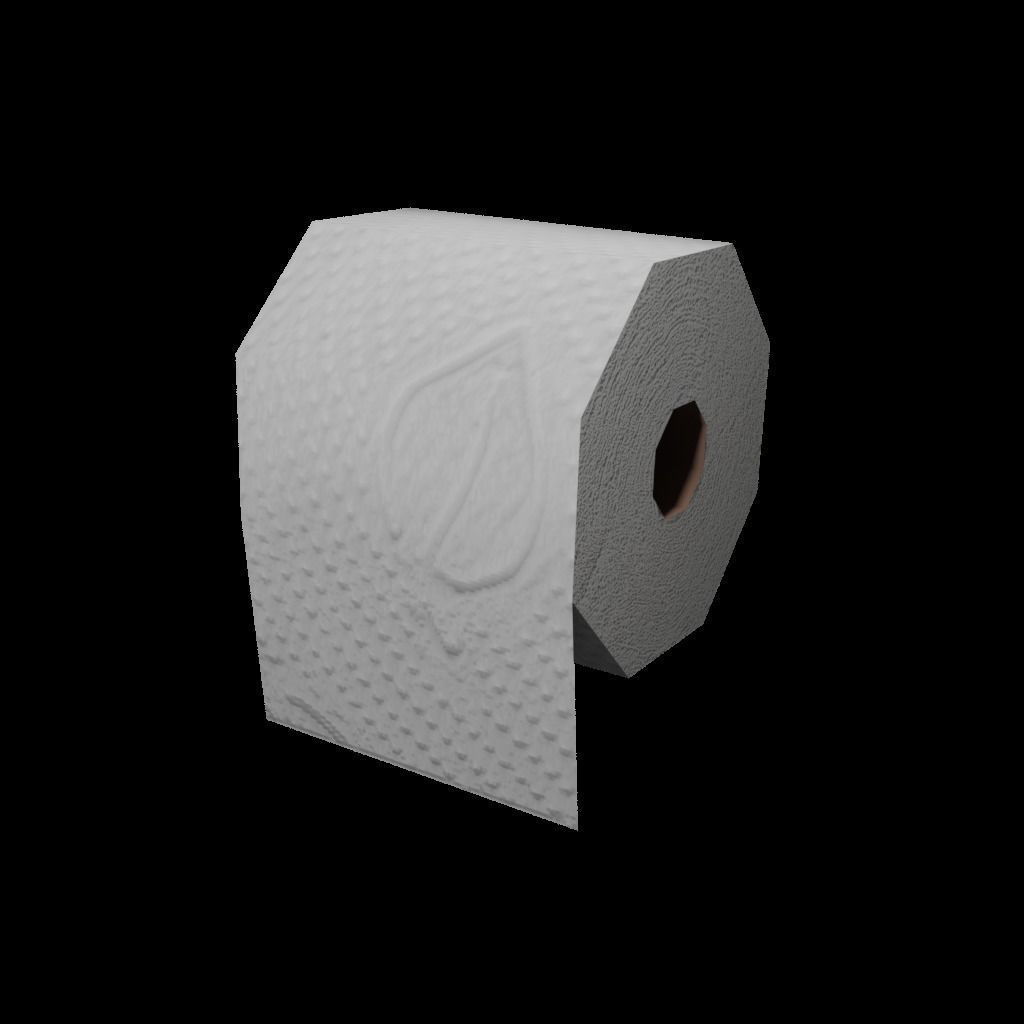 Low poly toilet paper roll UVunwrapped and 3D model