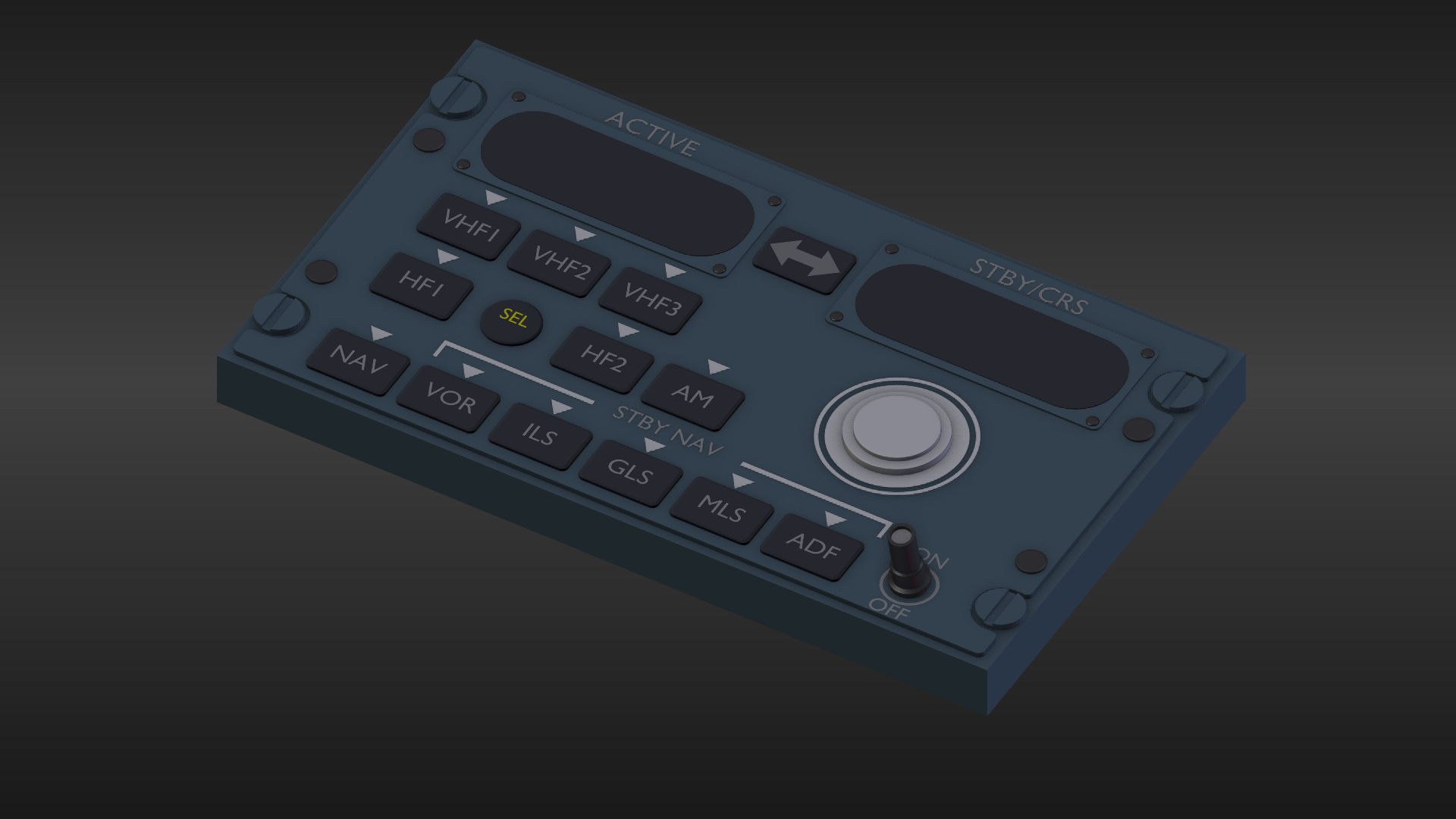 3D model Radio Managament Panel RMP A320 VR / AR / low-poly | CGTrader