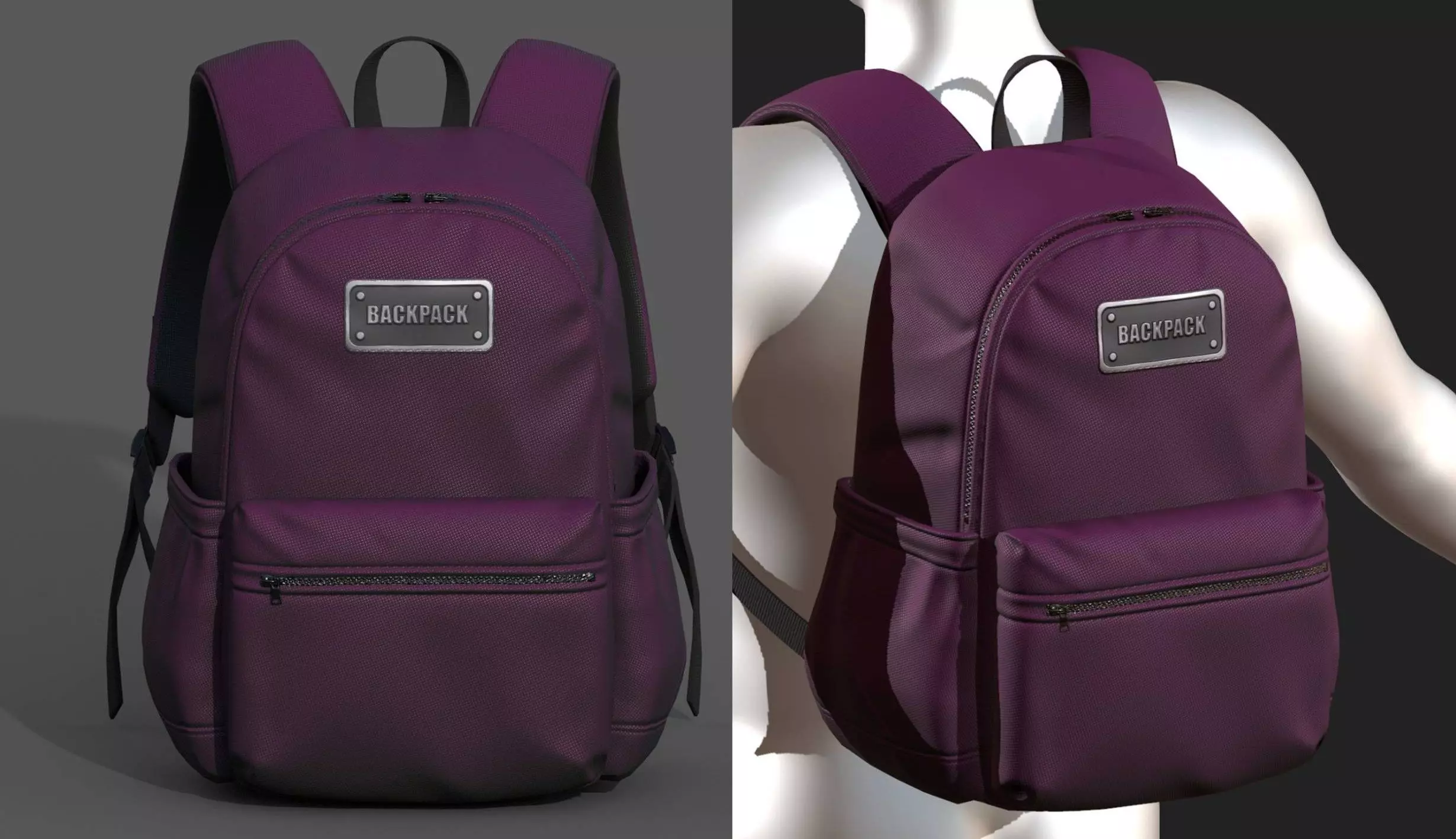 Backpack Camping bag baggage Color Low-poly 3D model_0