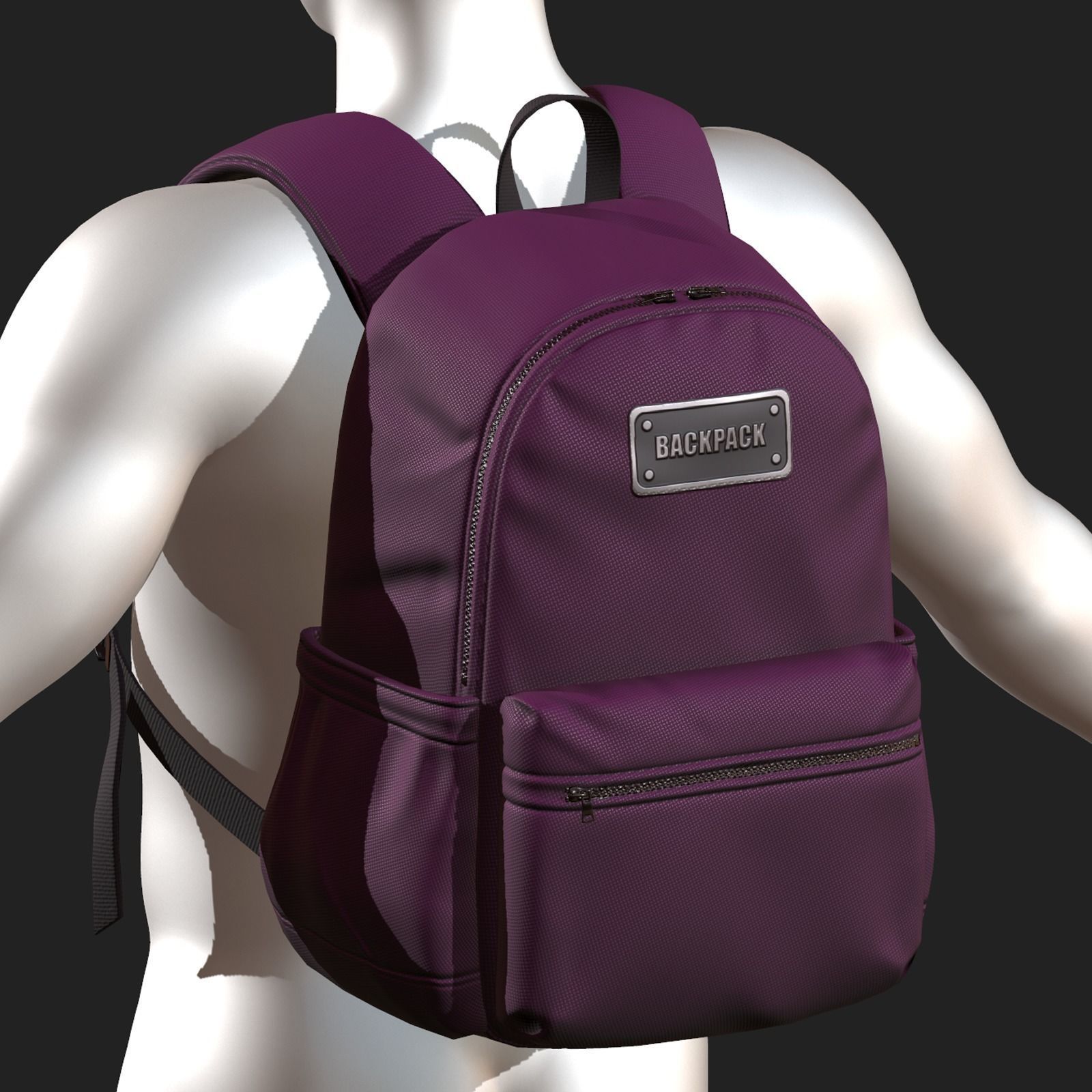 Backpack Camping bag baggage Color Low-poly 3D model_1