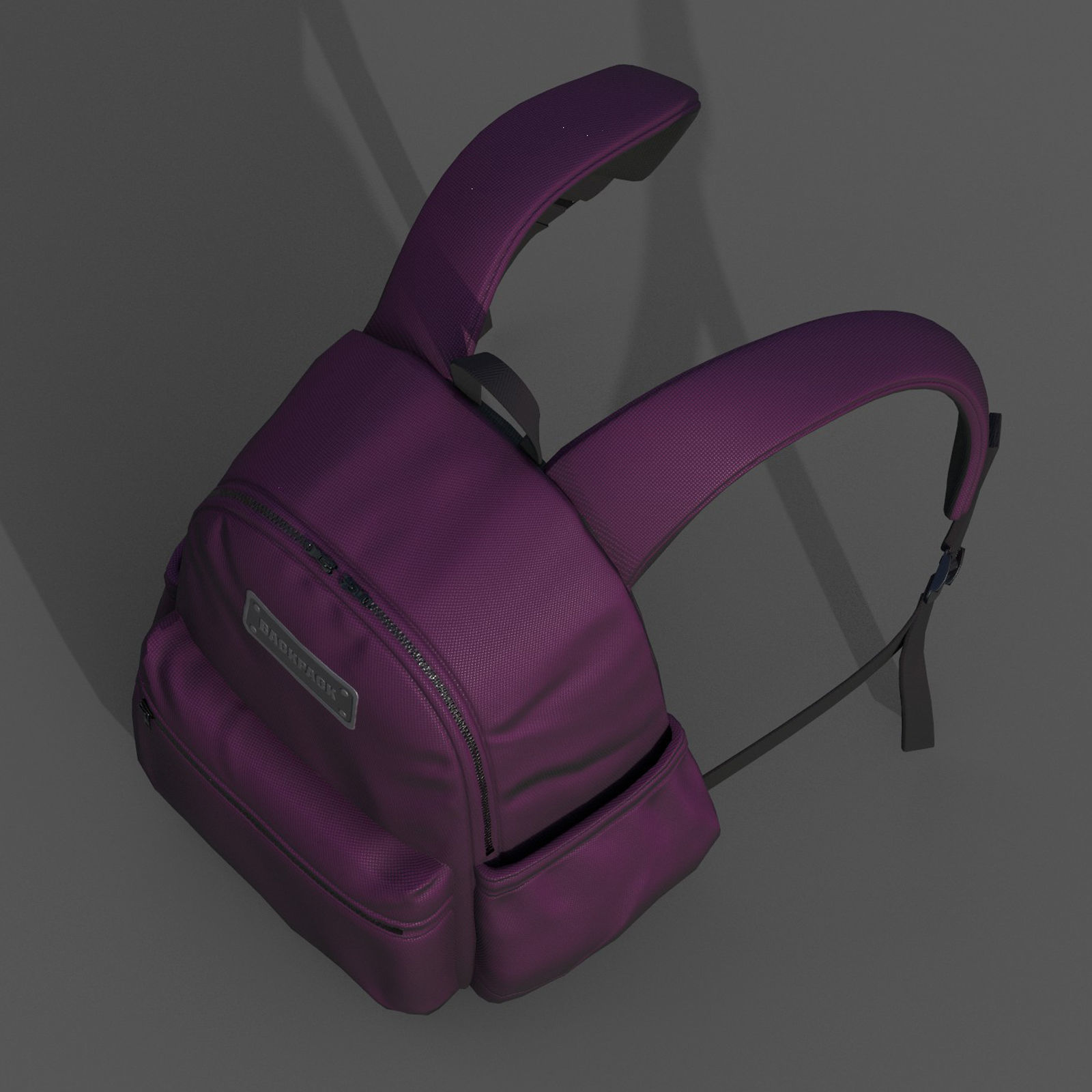 Backpack Camping bag baggage Color Low-poly 3D model_8
