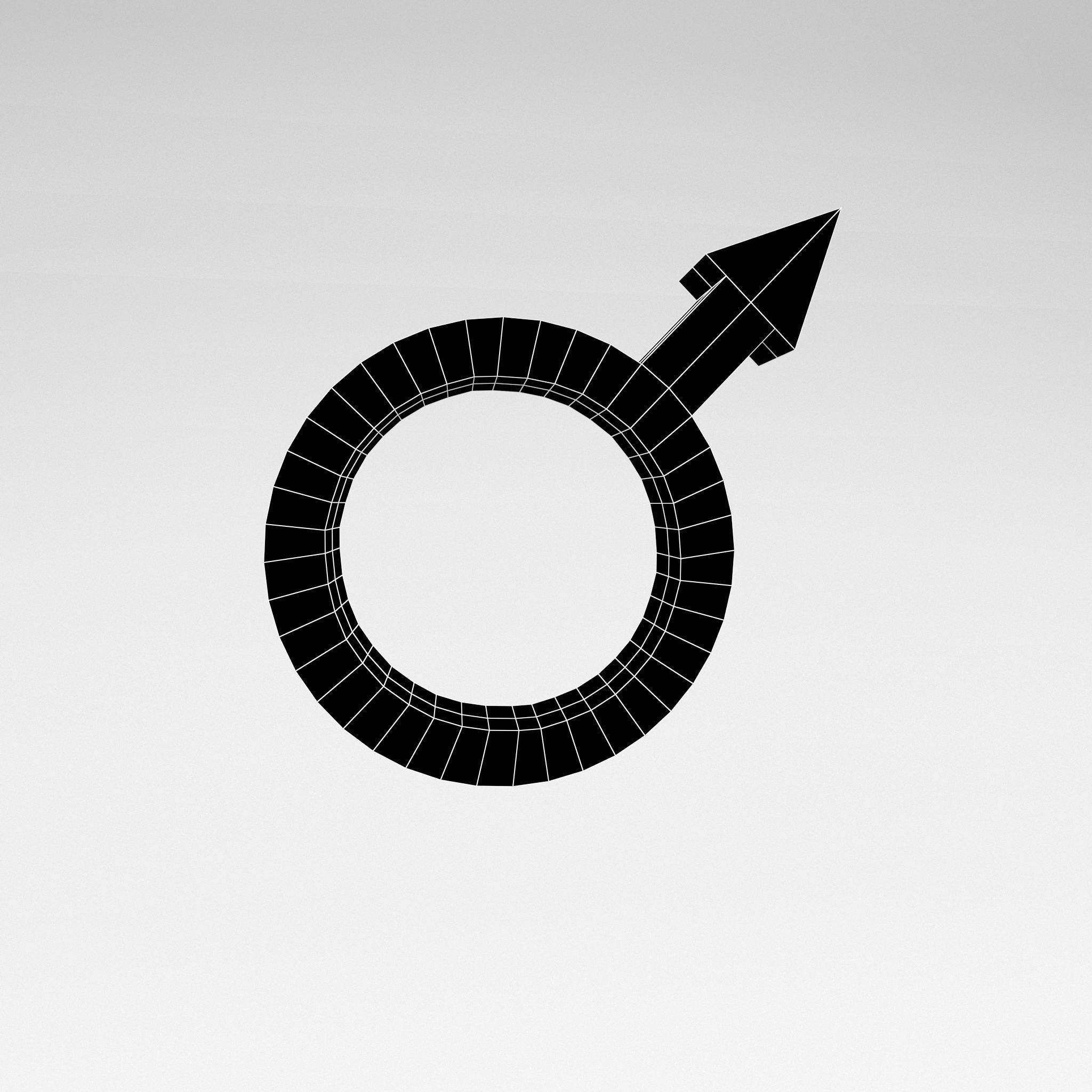 Mars Symbol v1 001 Low-poly 3D model_4