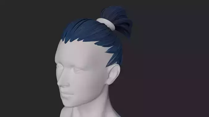 Stylized hair 3D model