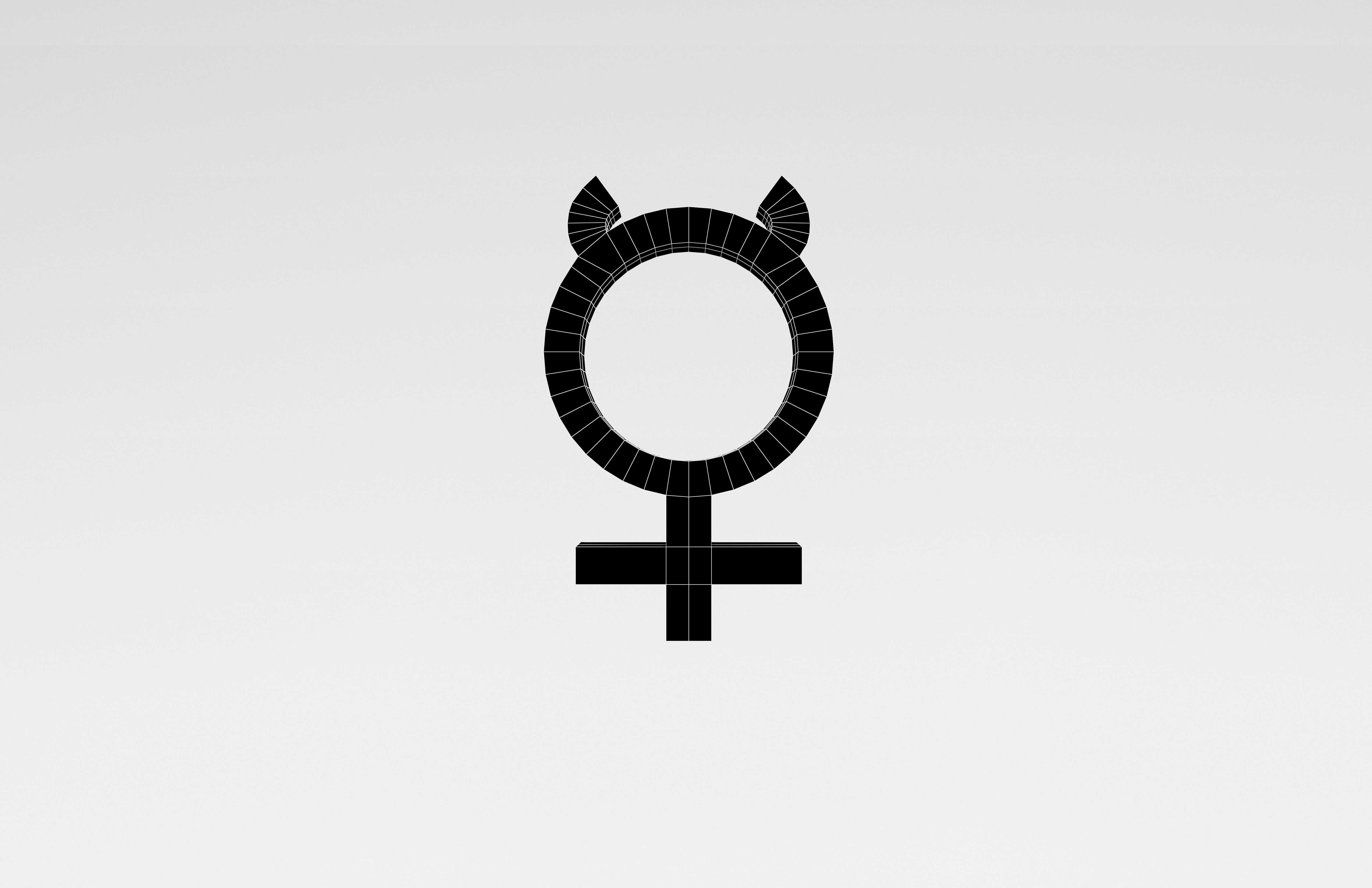 Mercury Symbol v1 003 Low-poly 3D model_5