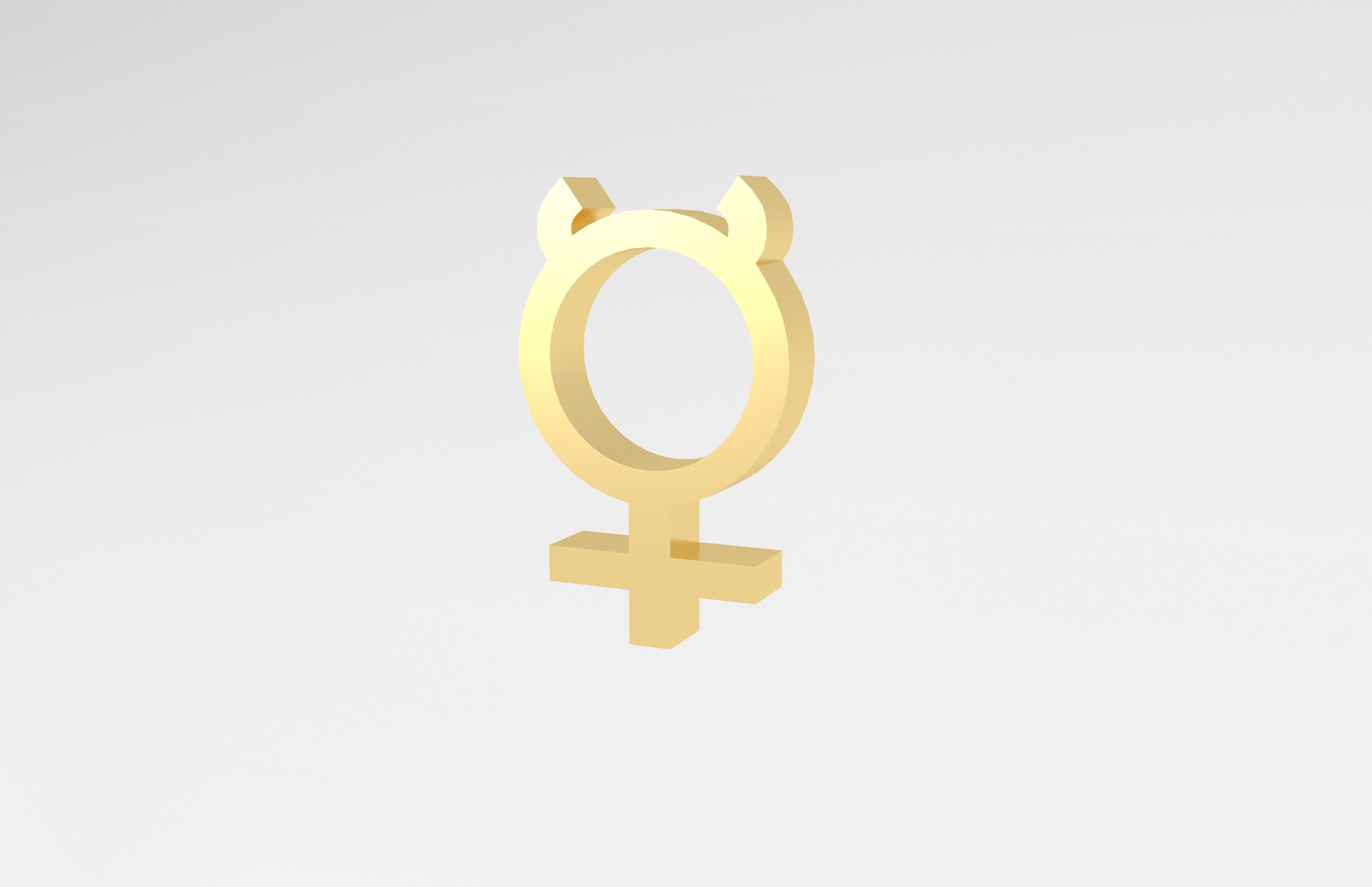 Mercury Symbol v1 003 Low-poly 3D model_2