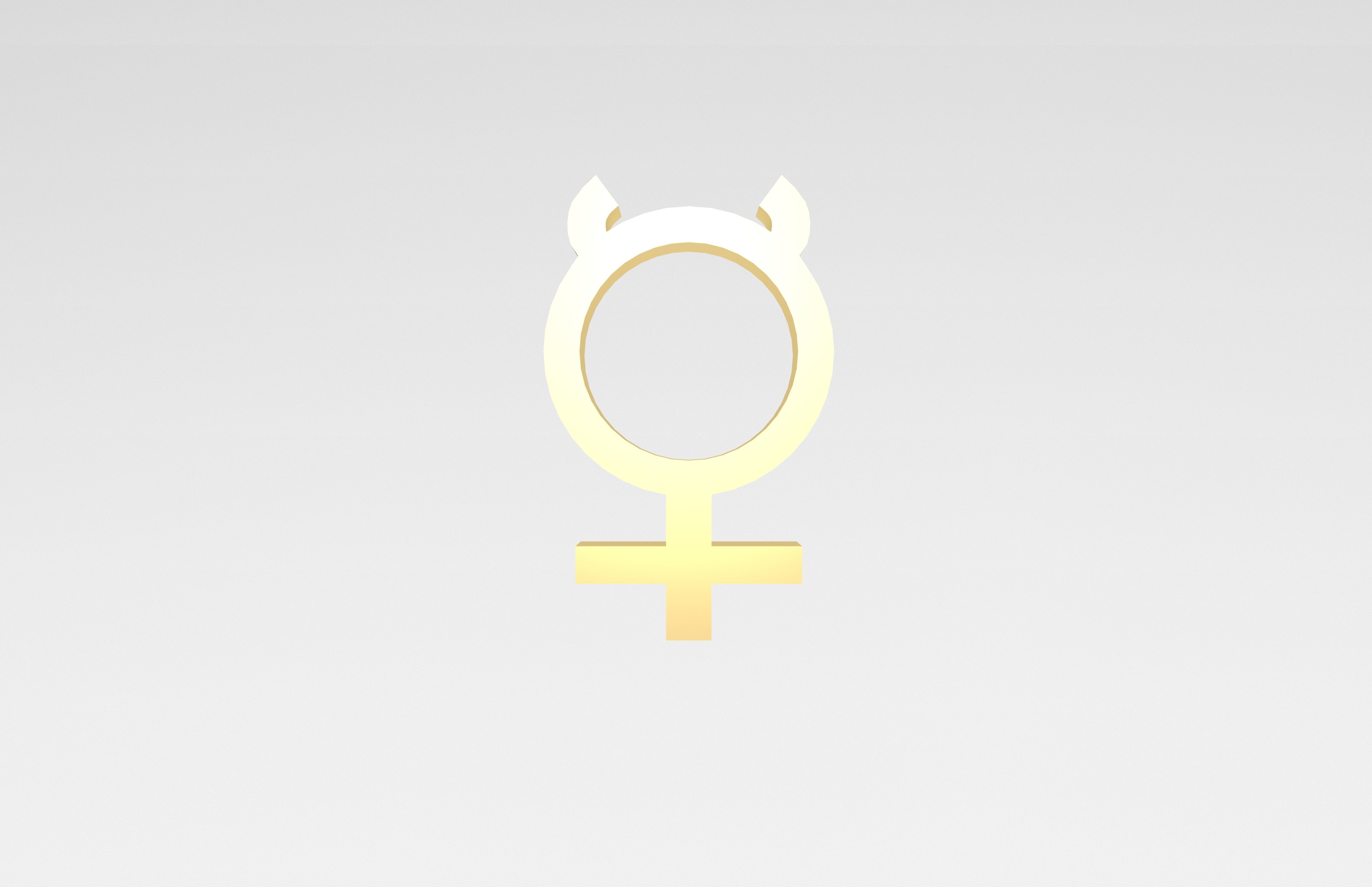 Mercury Symbol v1 003 Low-poly 3D model_1