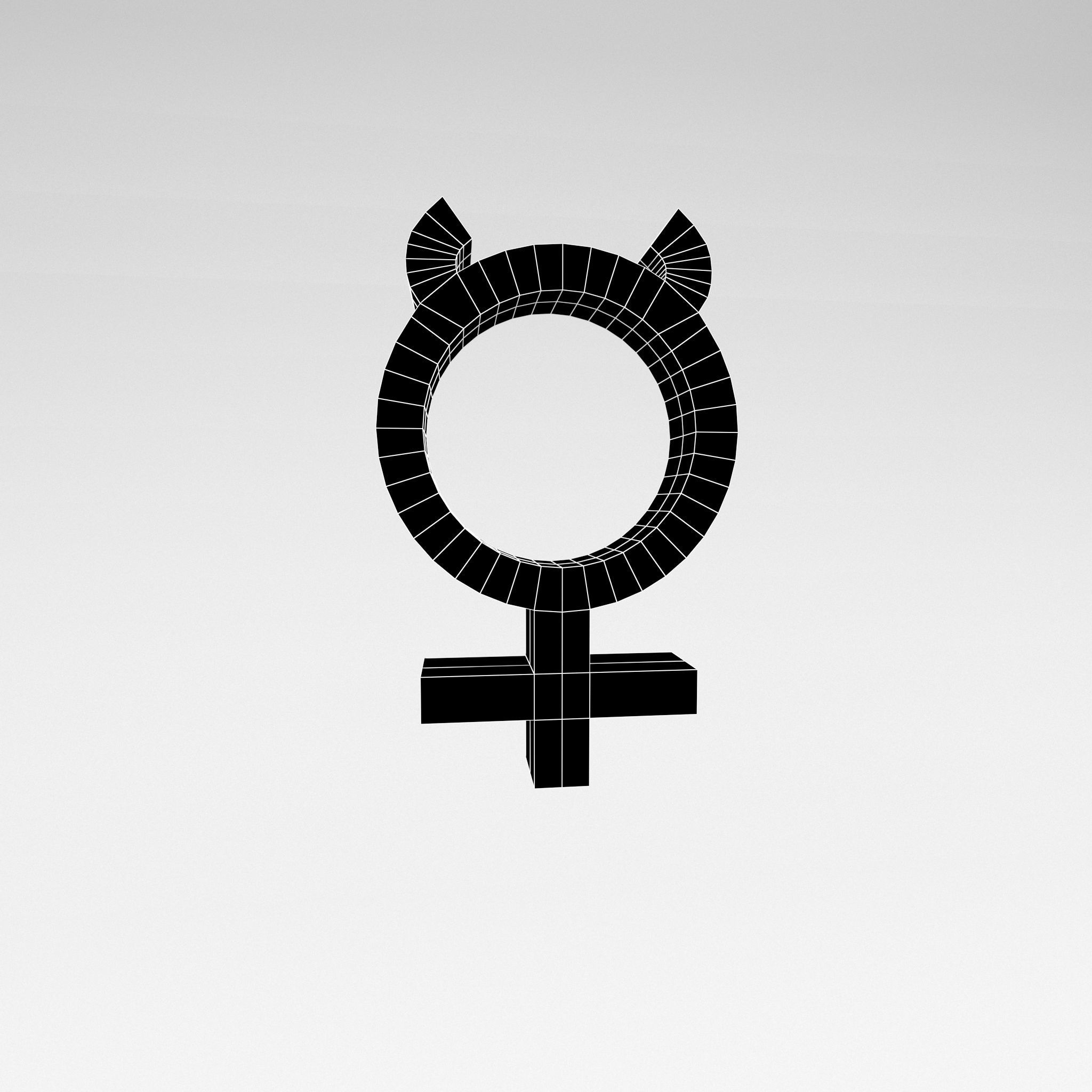 Mercury Symbol v1 003 Low-poly 3D model_4