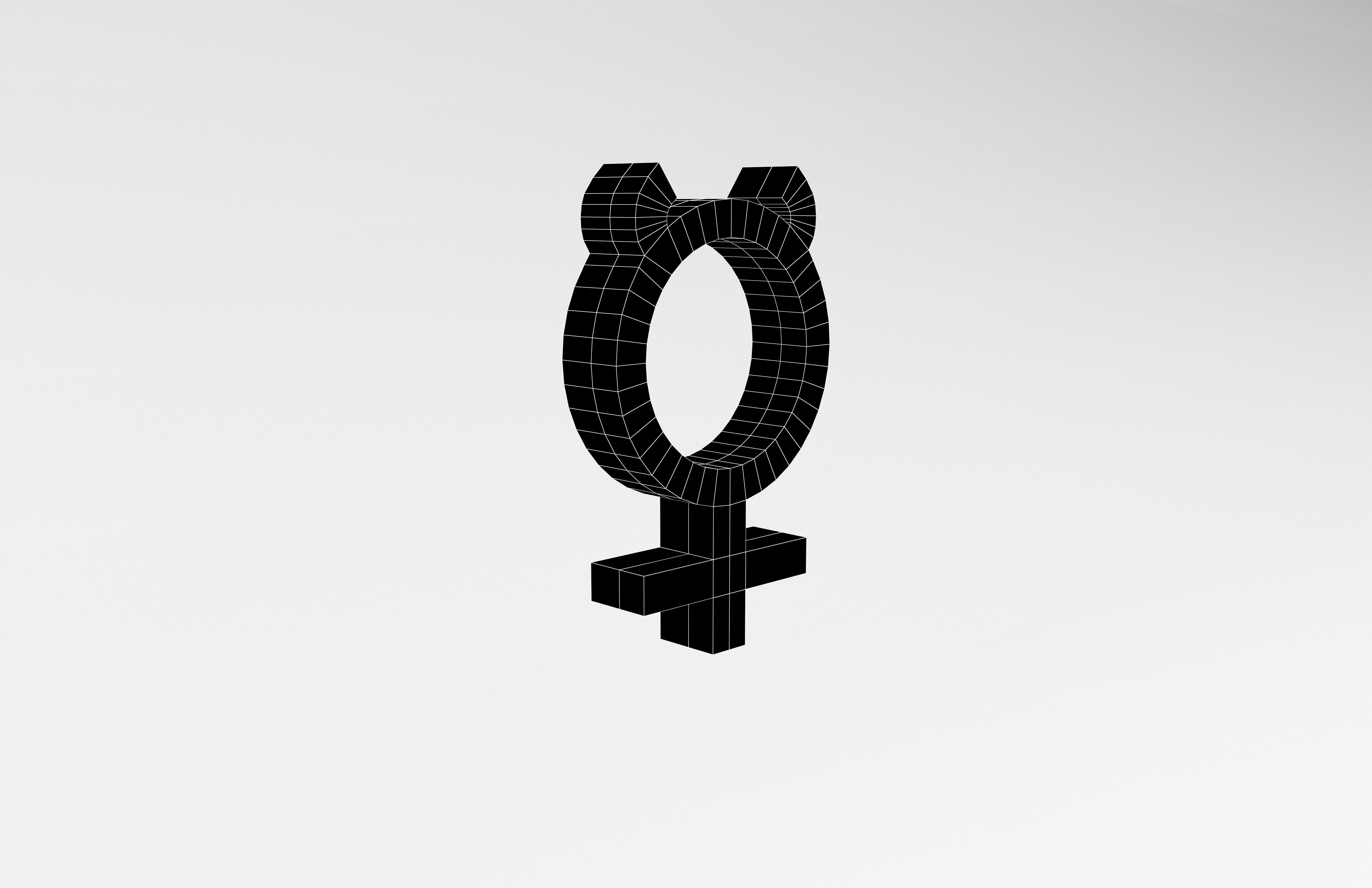 Mercury Symbol v1 003 Low-poly 3D model_7