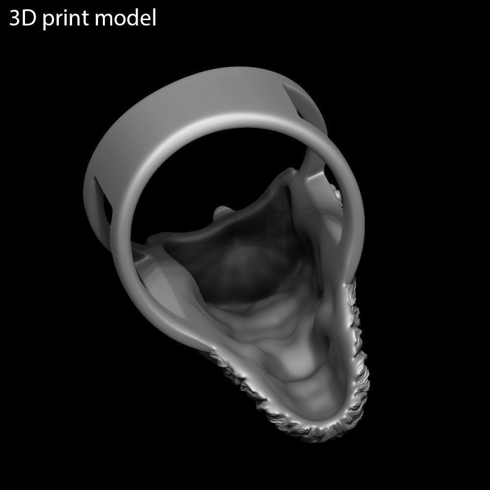 Animal ring Jewelry Monkey king with crown vol1  3D print model_17