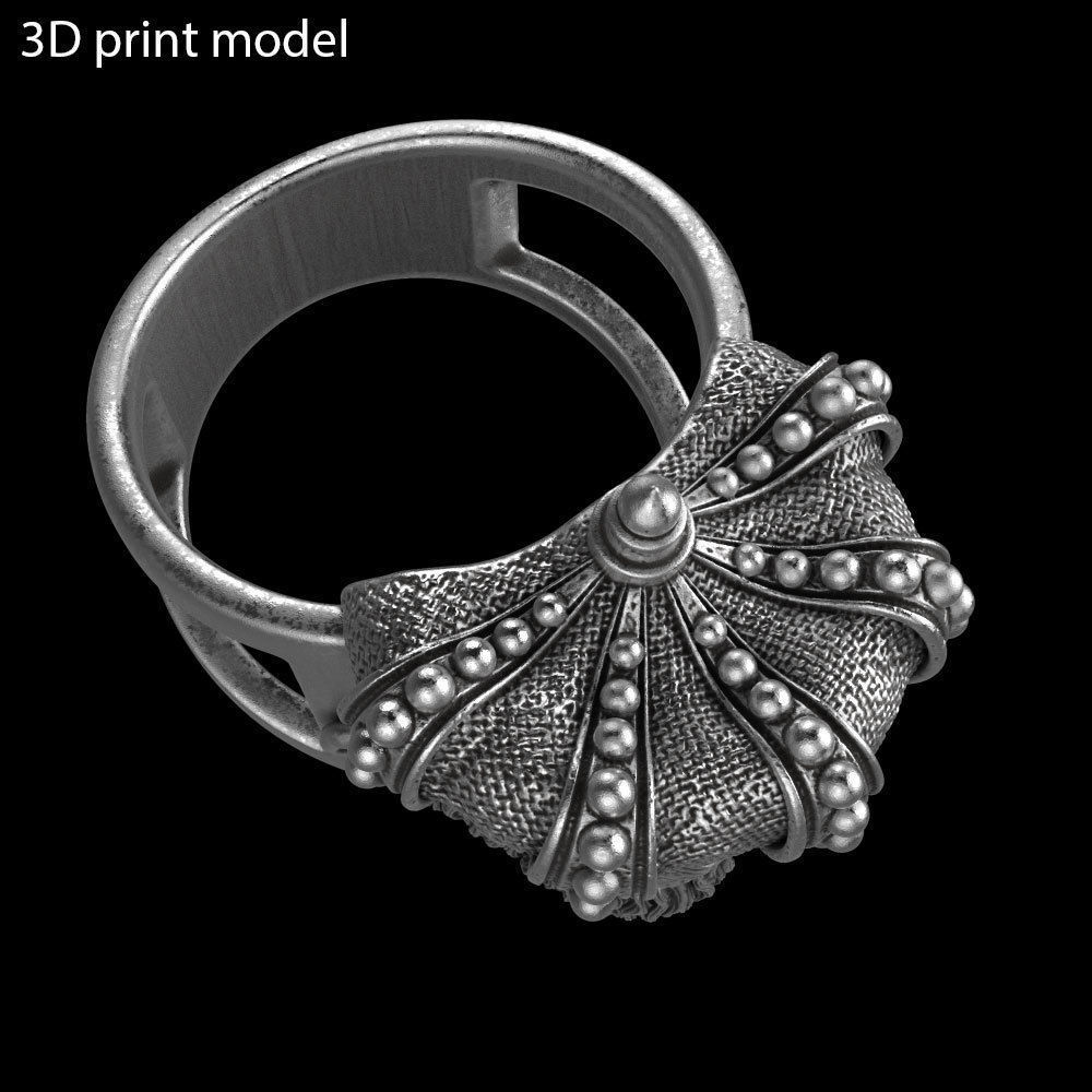 Animal ring Jewelry Monkey king with crown vol1  3D print model_10
