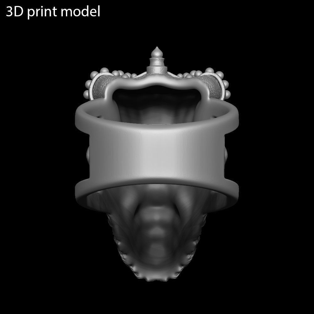 Animal ring Jewelry Monkey king with crown vol1  3D print model_16