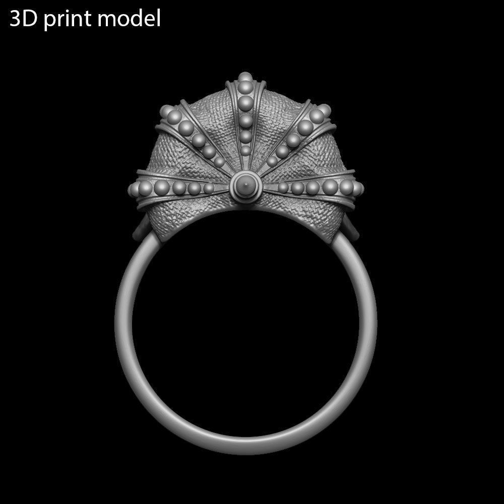 Animal ring Jewelry Monkey king with crown vol1  3D print model_18
