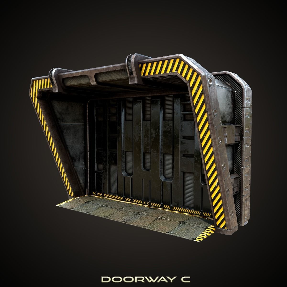 PBR Scif-fi Doorways  Low-poly 3D model_5