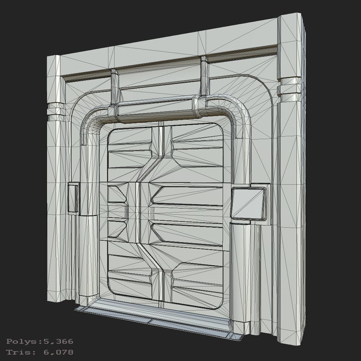 PBR Scif-fi Doorways  Low-poly 3D model_9