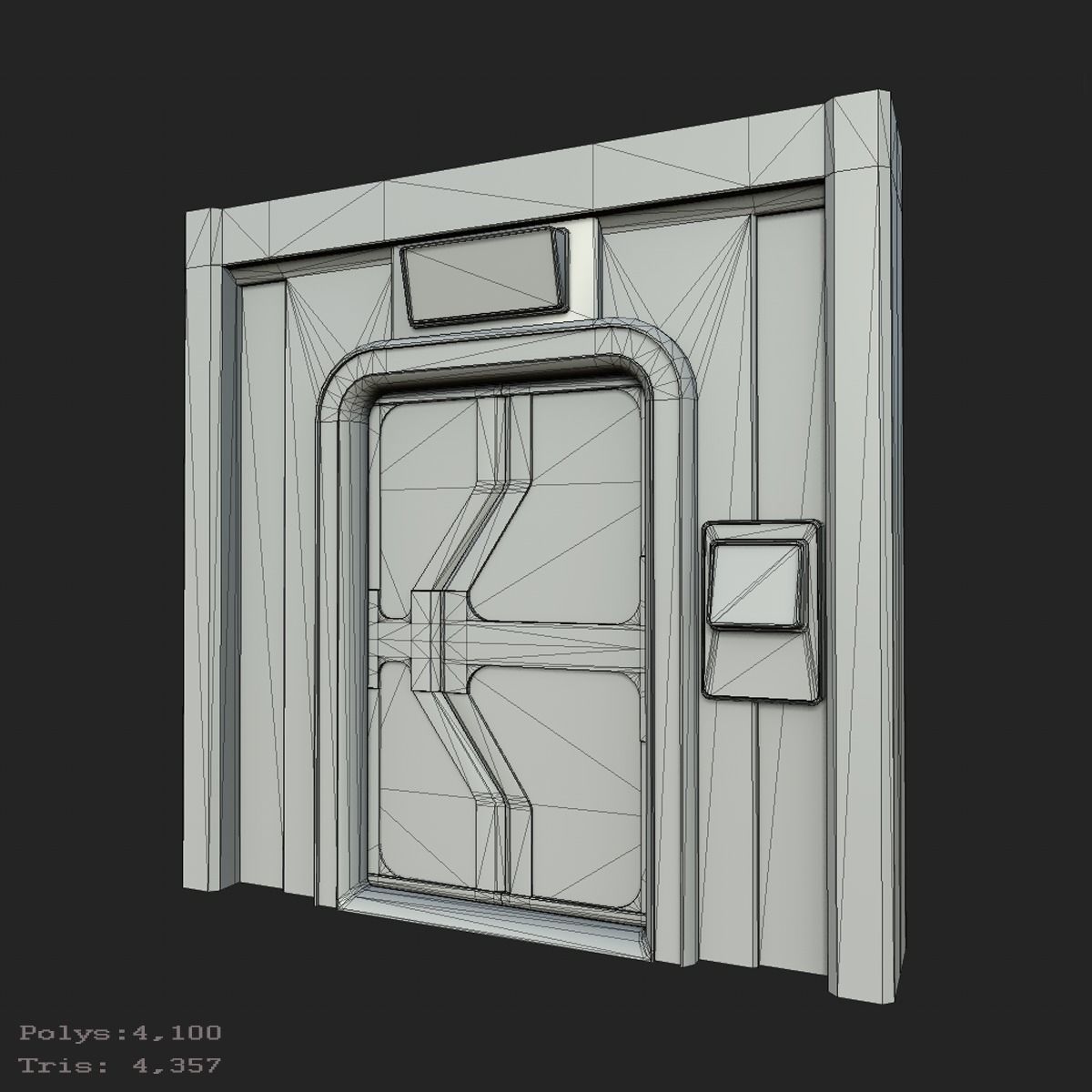 PBR Scif-fi Doorways  Low-poly 3D model_10