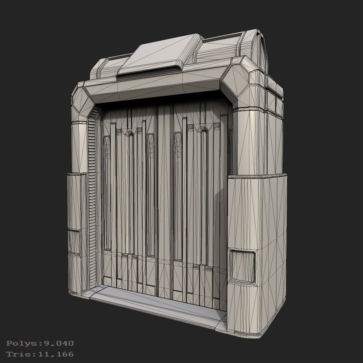 PBR Scif-fi Doorways  Low-poly 3D model_12