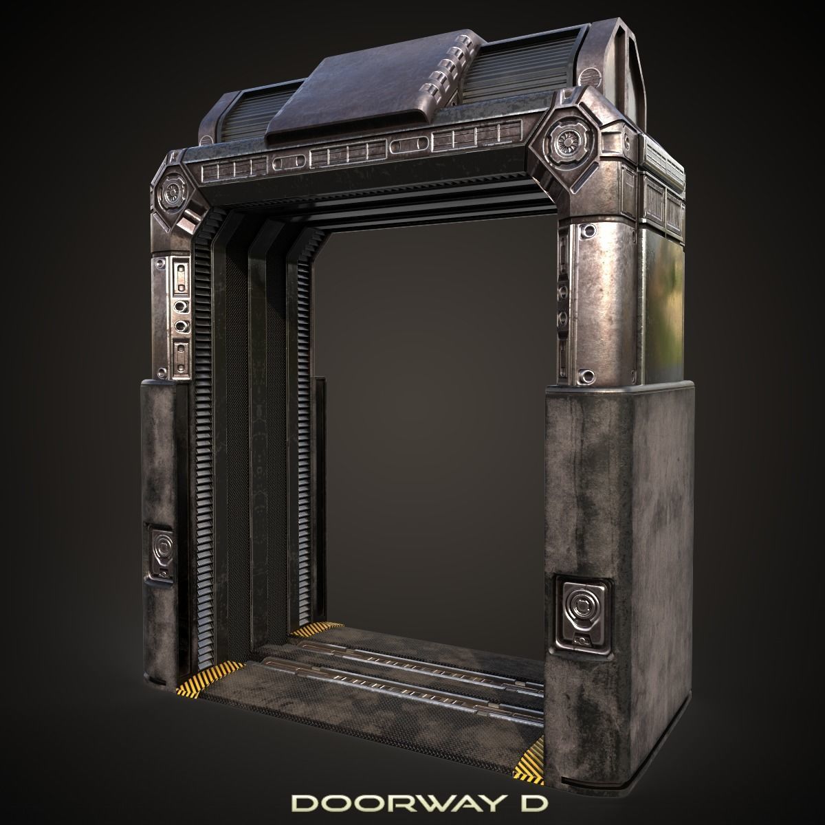 PBR Scif-fi Doorways  Low-poly 3D model_8