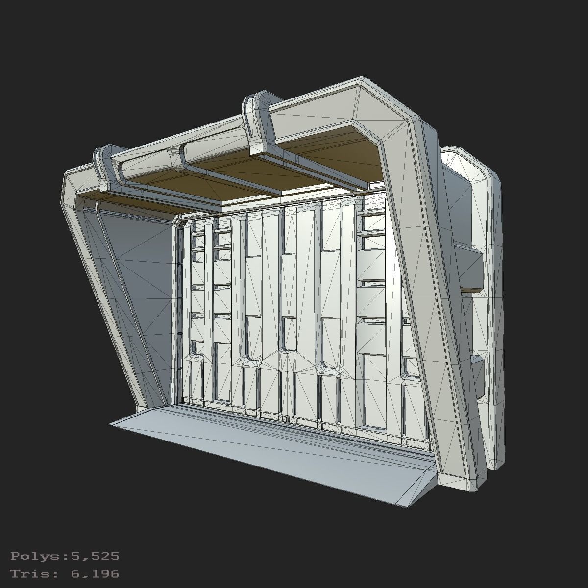 PBR Scif-fi Doorways  Low-poly 3D model_11