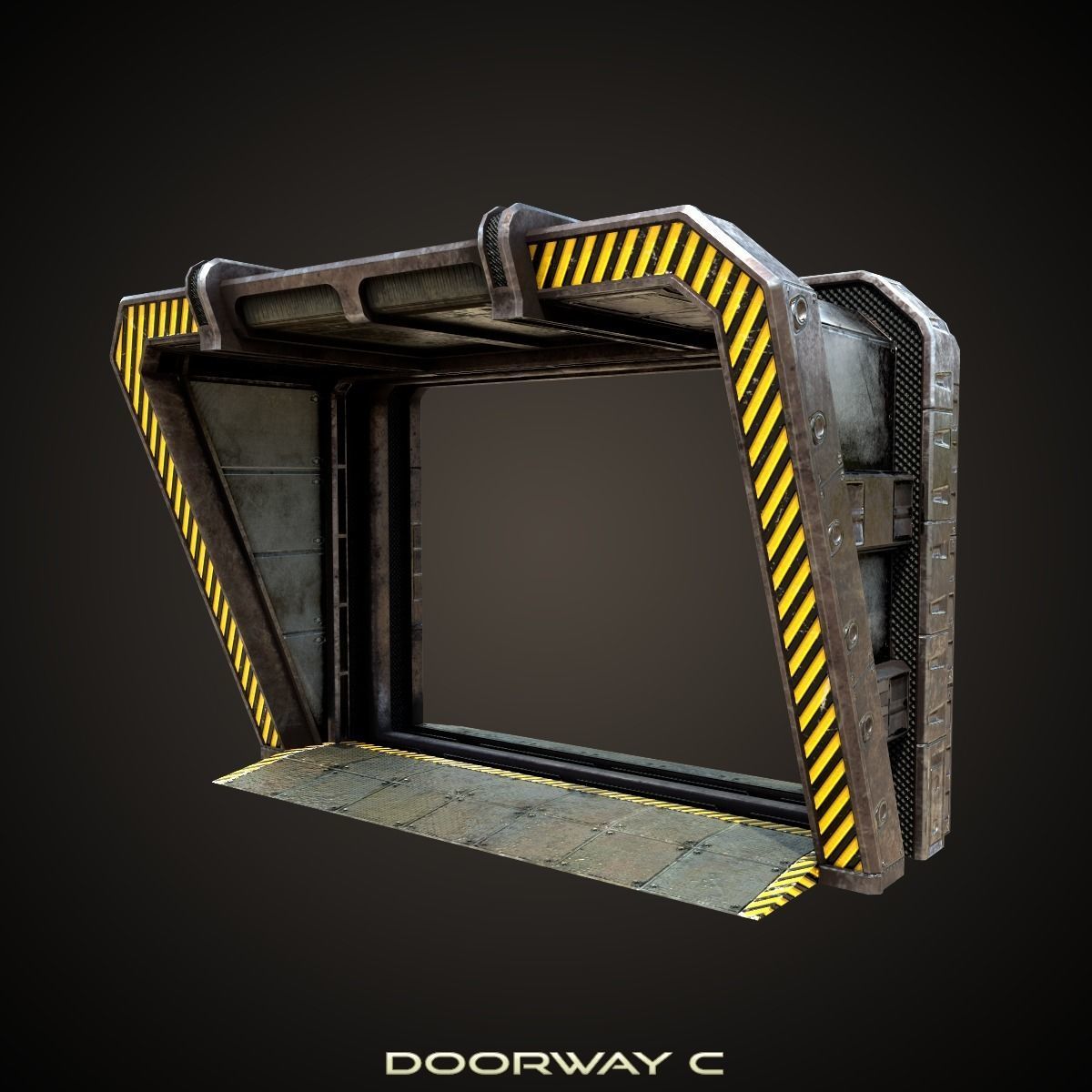 PBR Scif-fi Doorways  Low-poly 3D model_6