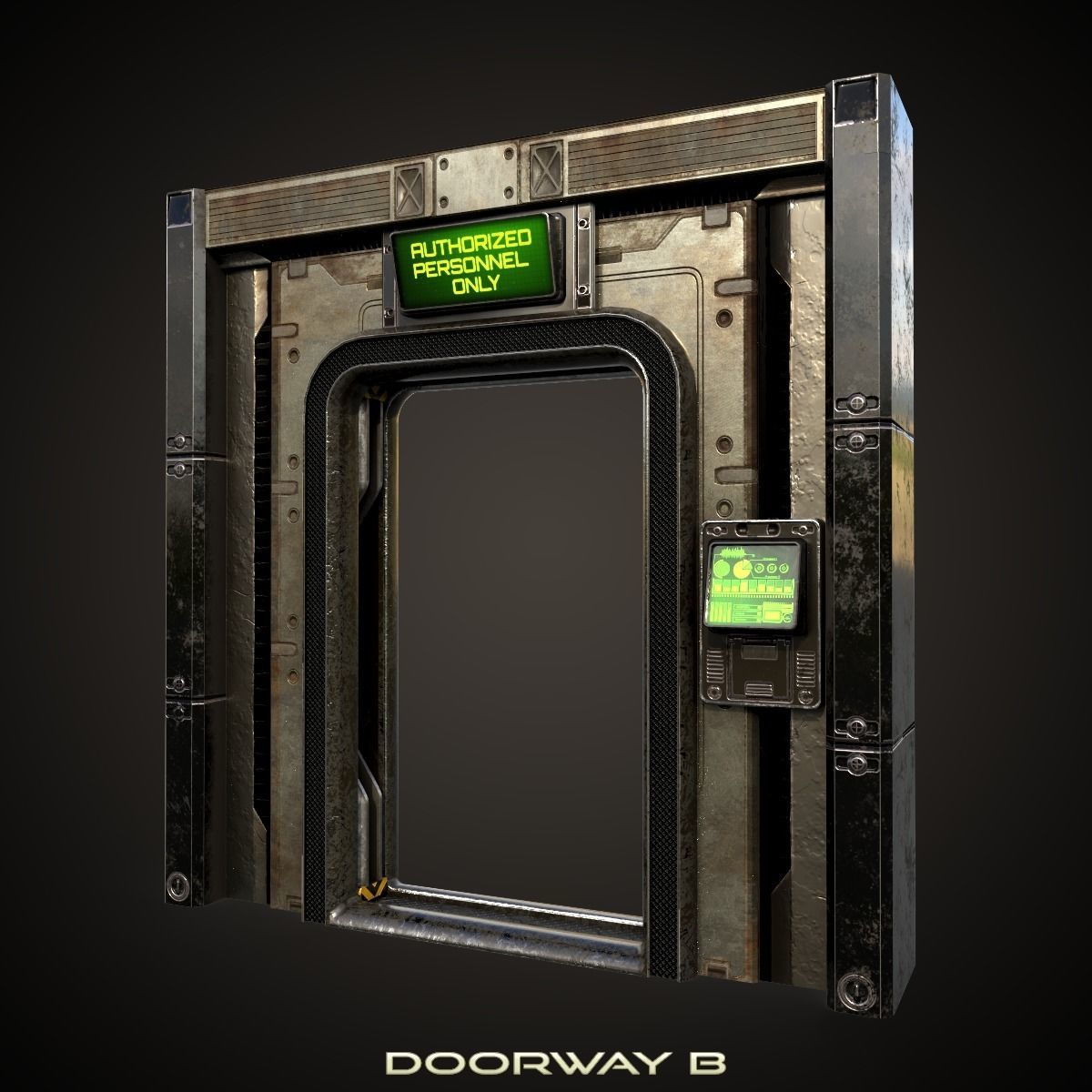 PBR Scif-fi Doorways  Low-poly 3D model_4