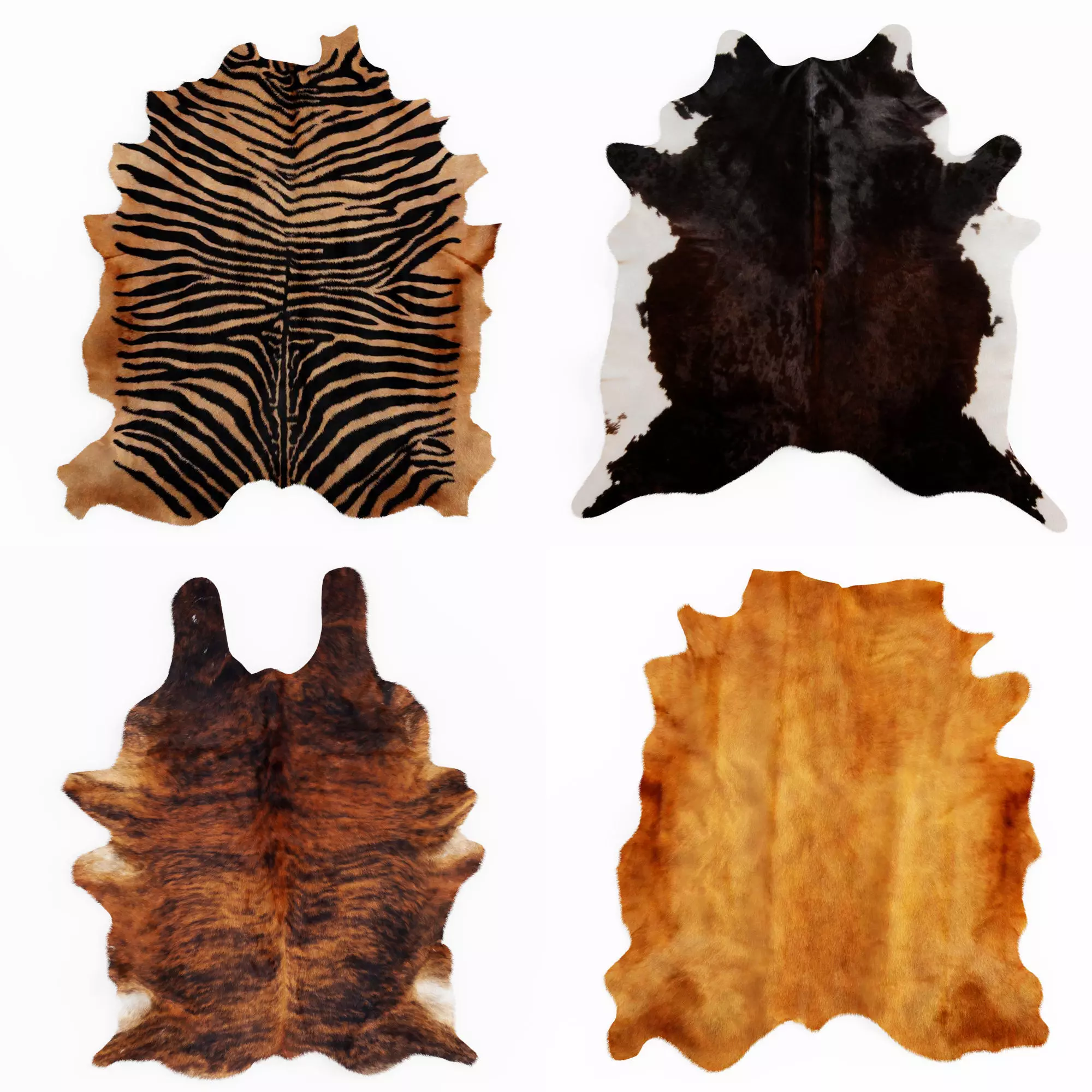 Four rugs from animal skins 03 3D model_0