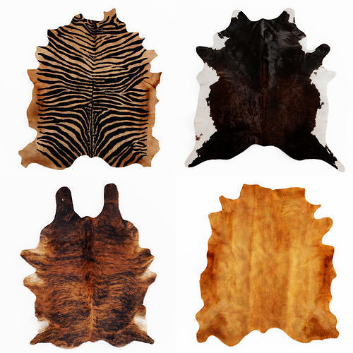Four rugs from animal skins 03 3D model